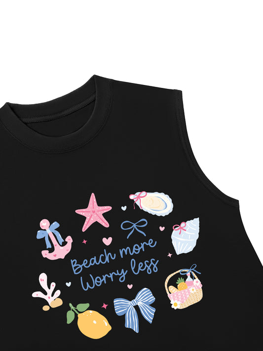Áo Ba Lỗ Relaxed Fit Beach More Worry Less