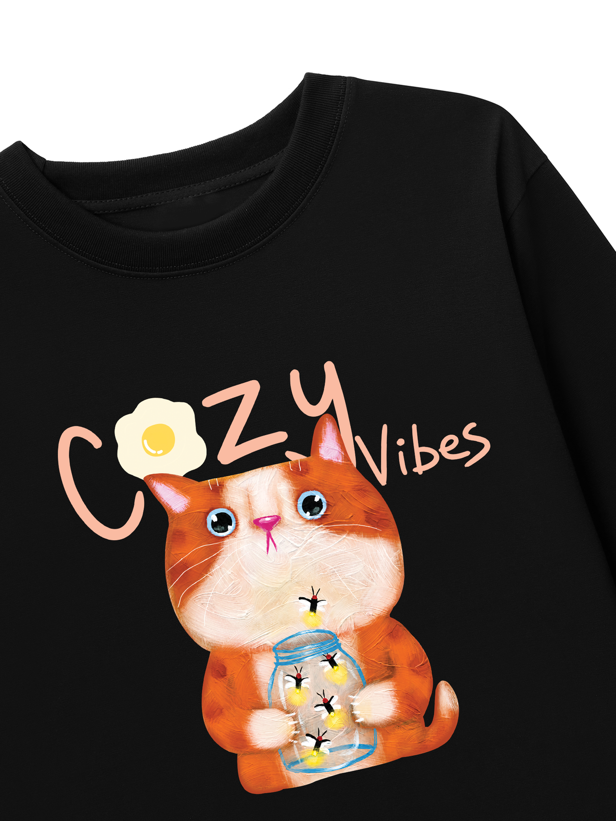 Áo Thun Dài Tay Cozzy Vibes Cat Egg