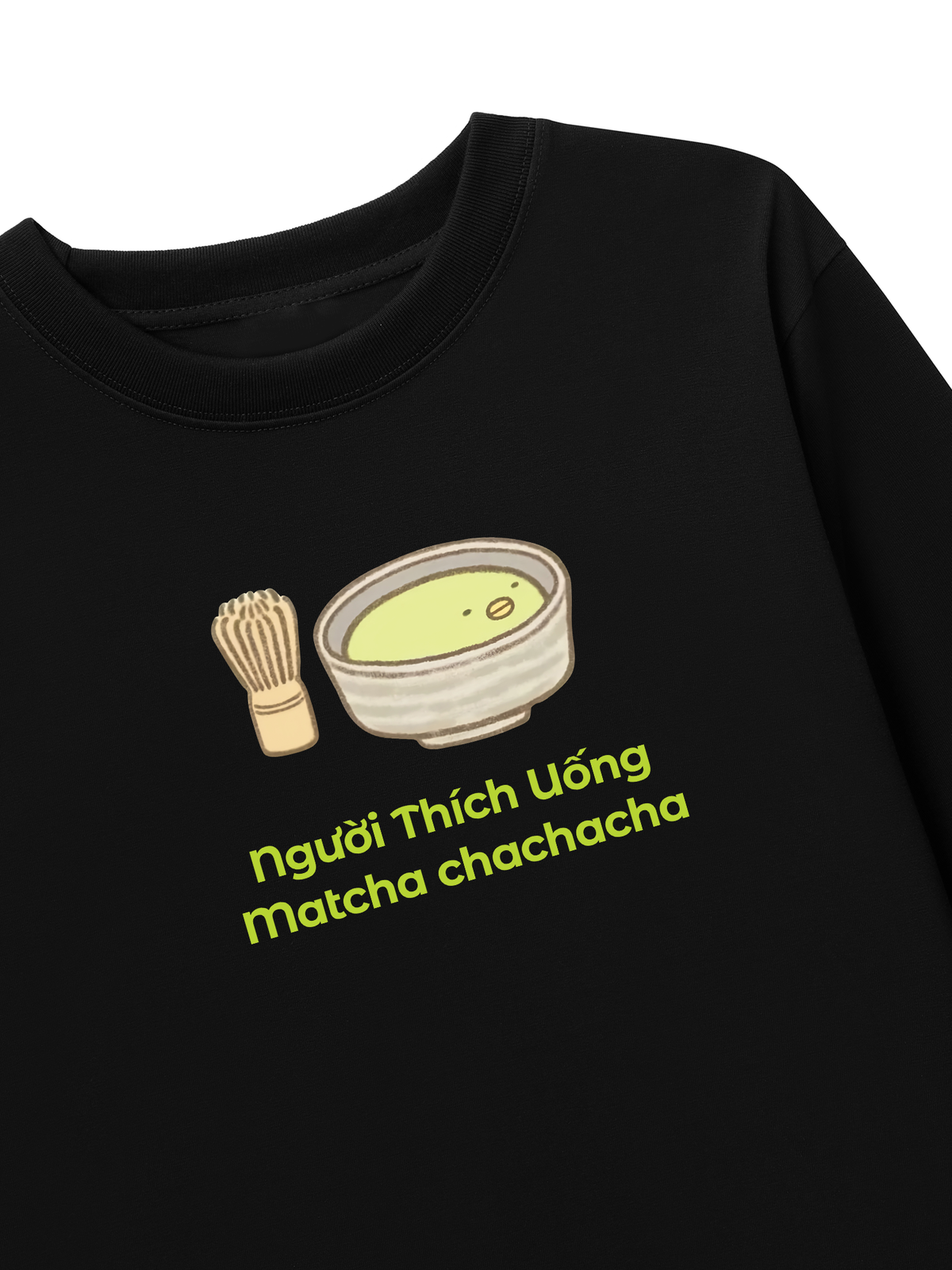 Áo Thun Dài Tay Người Thích Uống Matcha 2