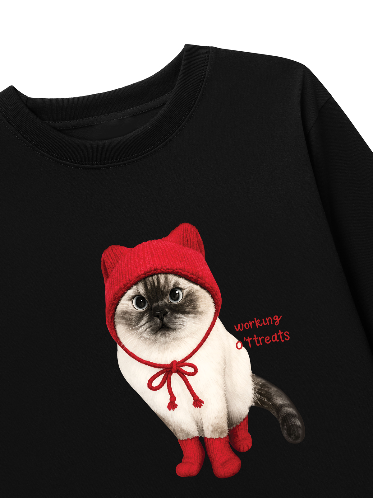 Áo Thun Dài Tay Working O'ttreats Red Meow