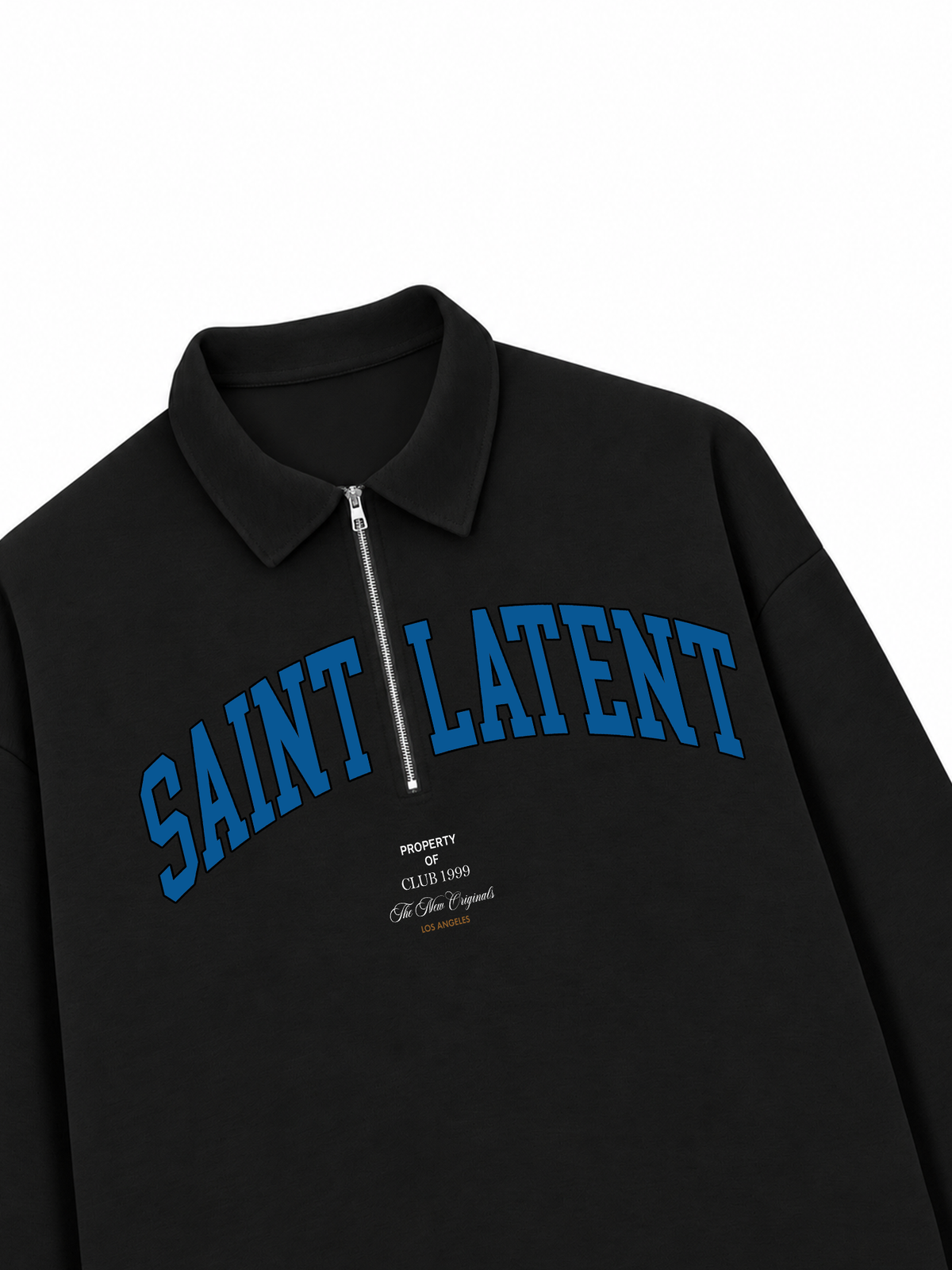 Áo Sweater Polo Nỉ Hai Da  Blue Saint Latent Logo