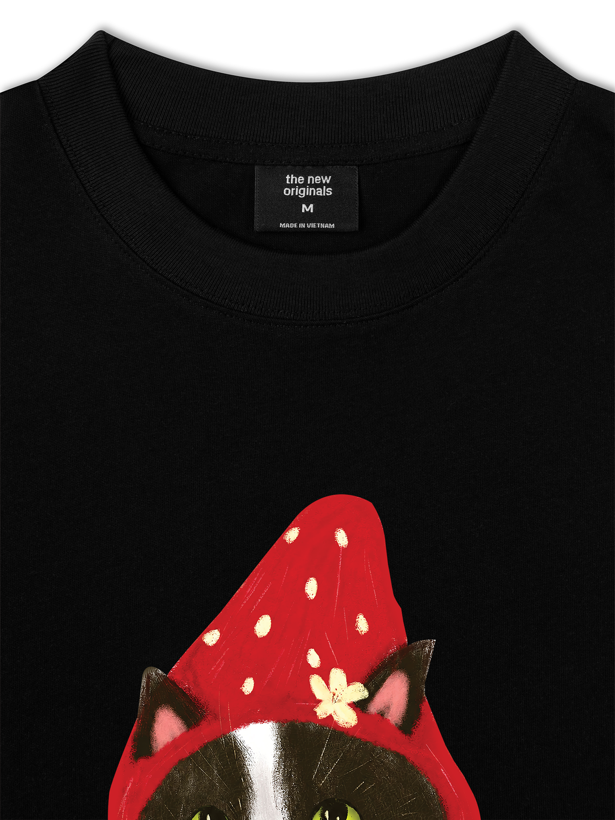 Áo Thun Relaxed Fit Strawberry Meow Kitten Day