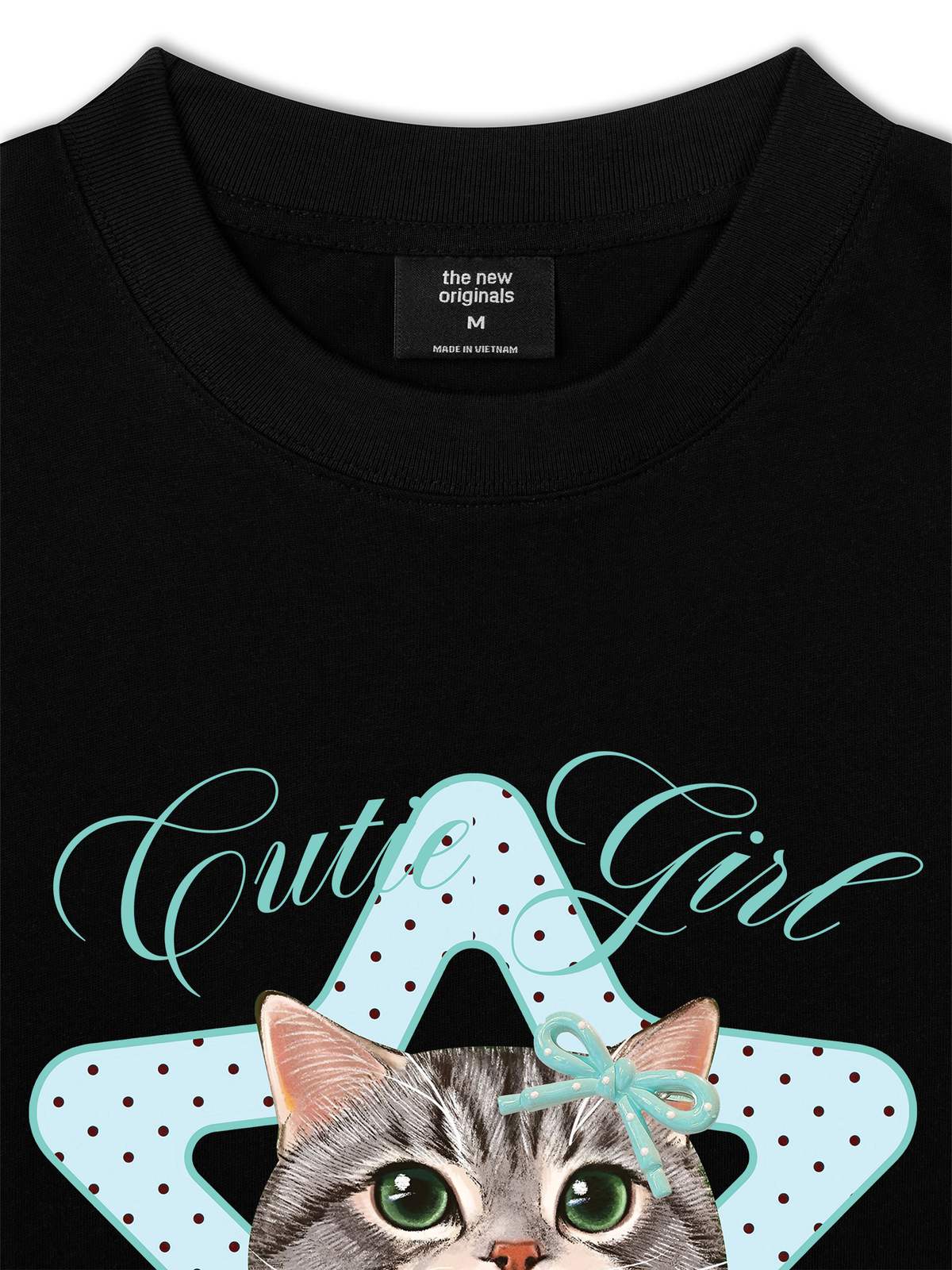 Áo Thun Relaxed Fit Cutie Girl Blue Tiffany
