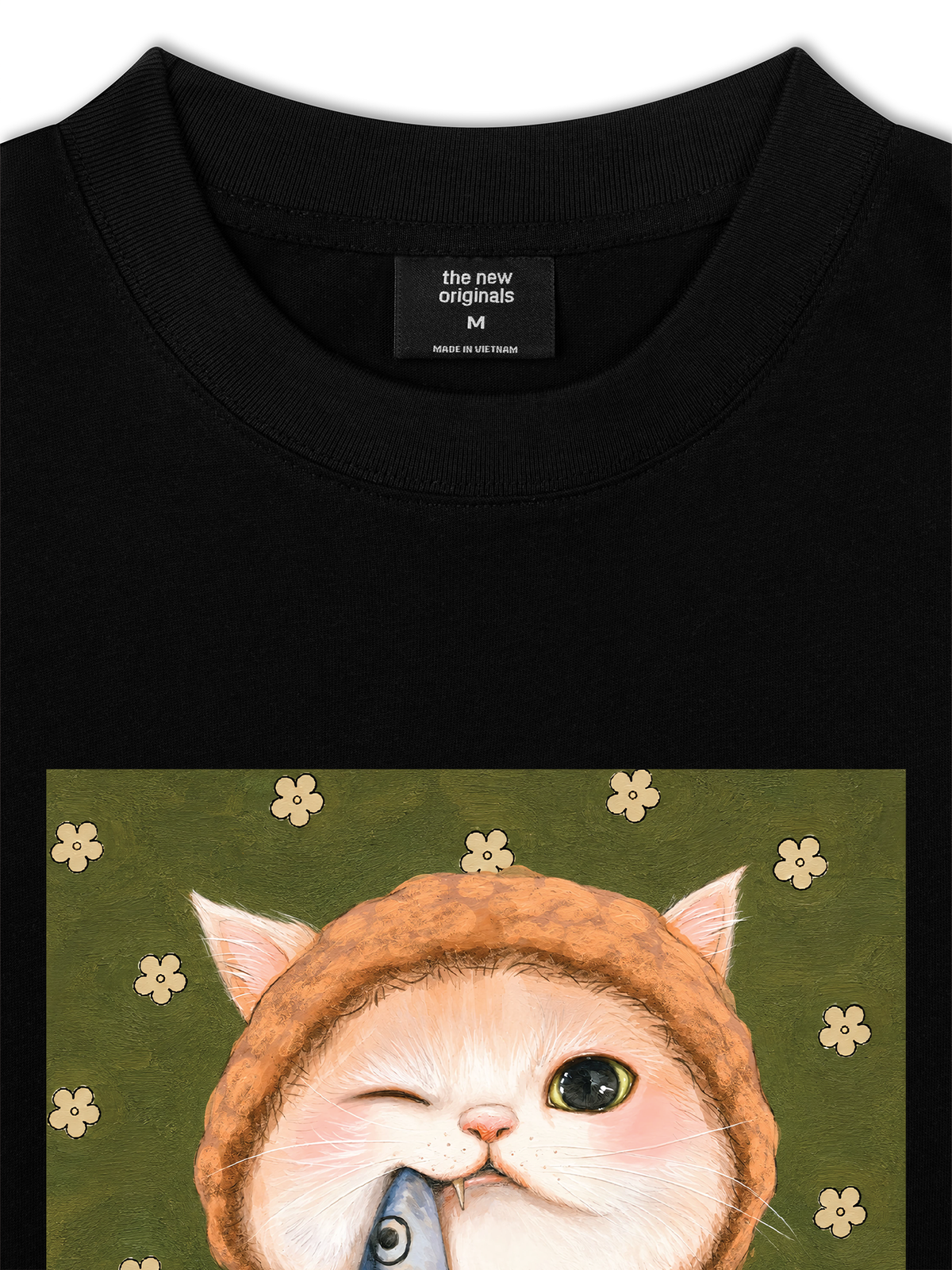 Áo Thun Relaxed Fit Green Fish Meow trước