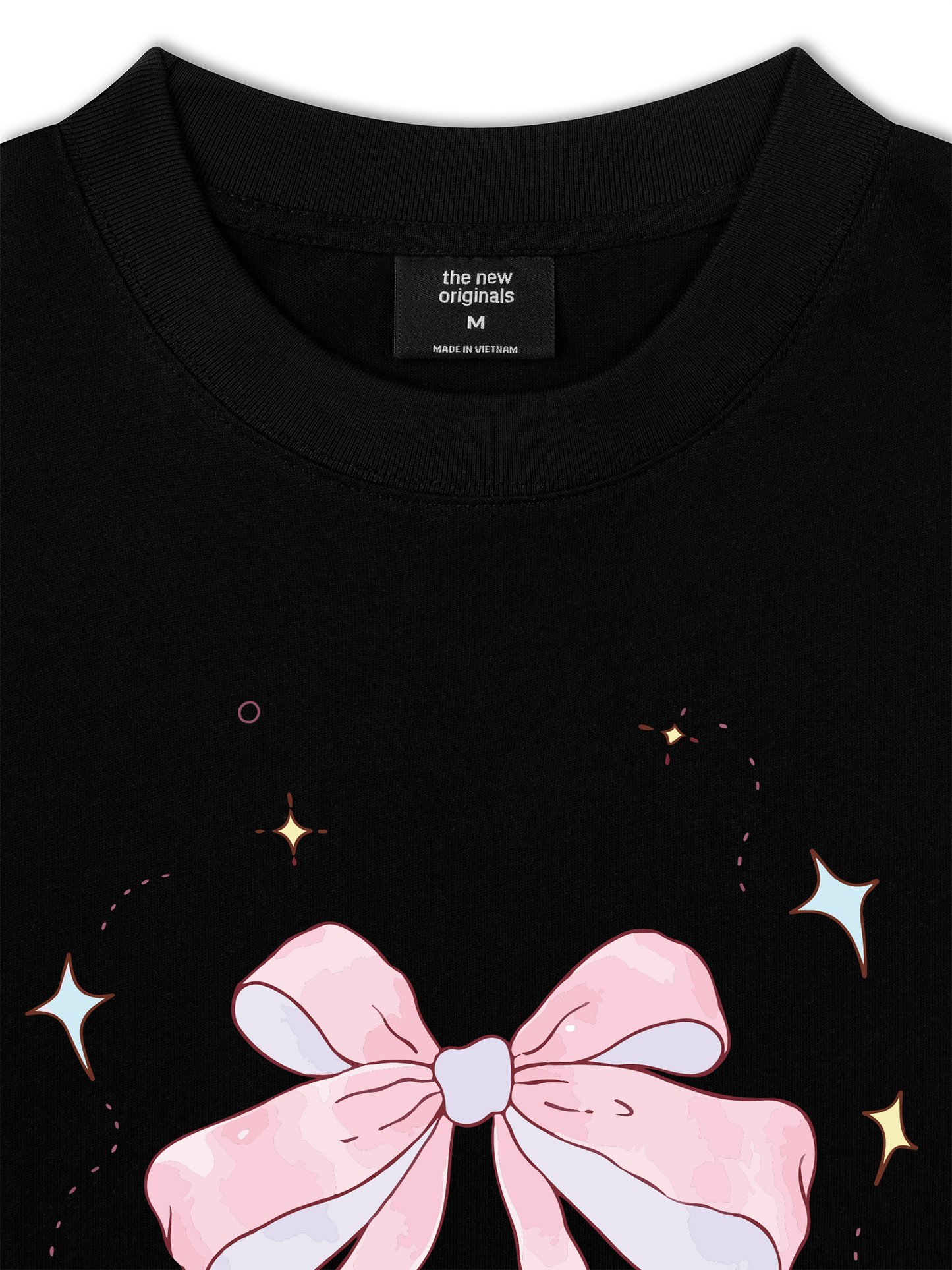 Áo Thun Relaxed Fit Cute Girl Pink Bow Bunny