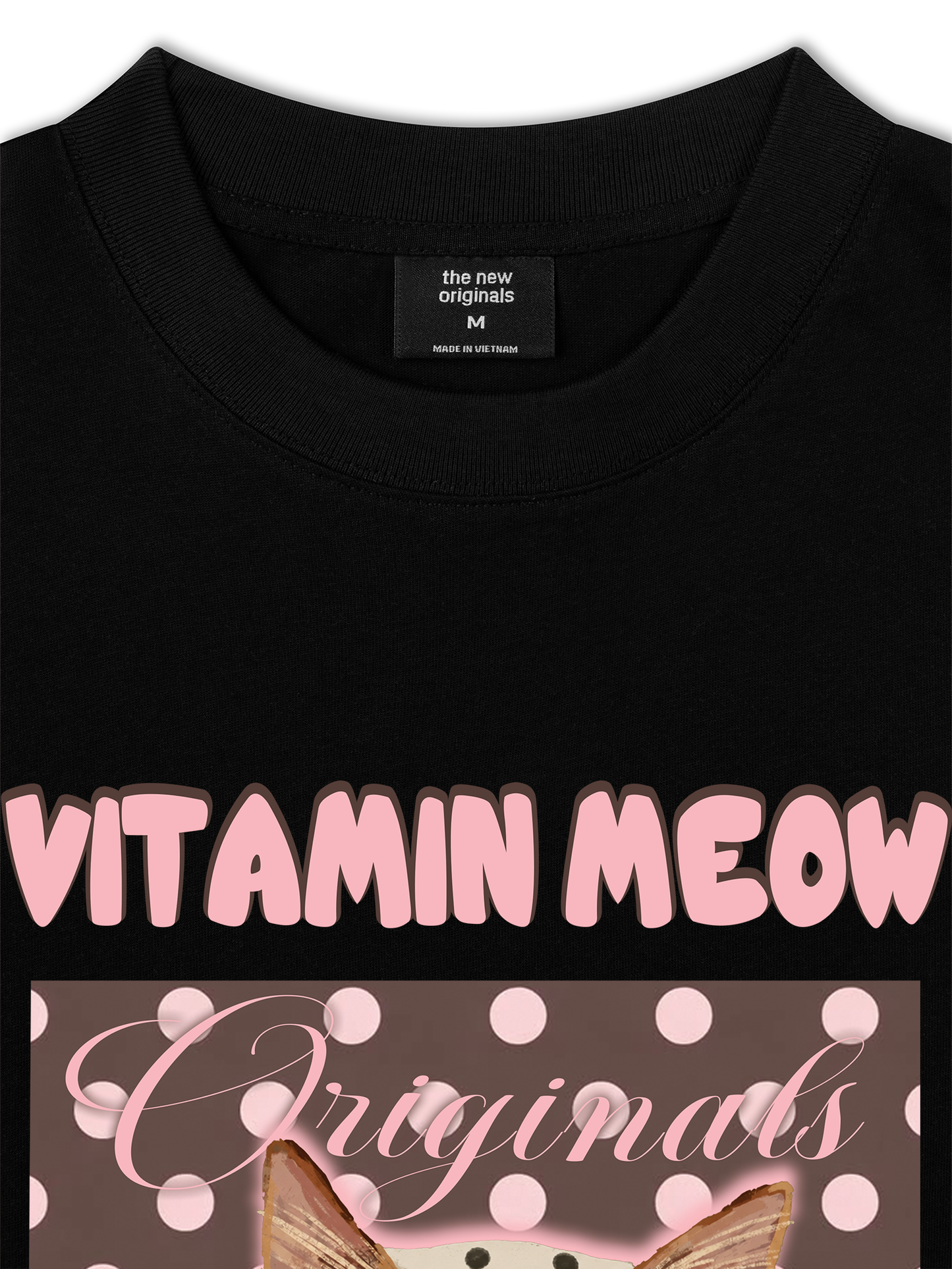 Áo Thun Relaxed Fit  Pink Dotty Vitamin Meow