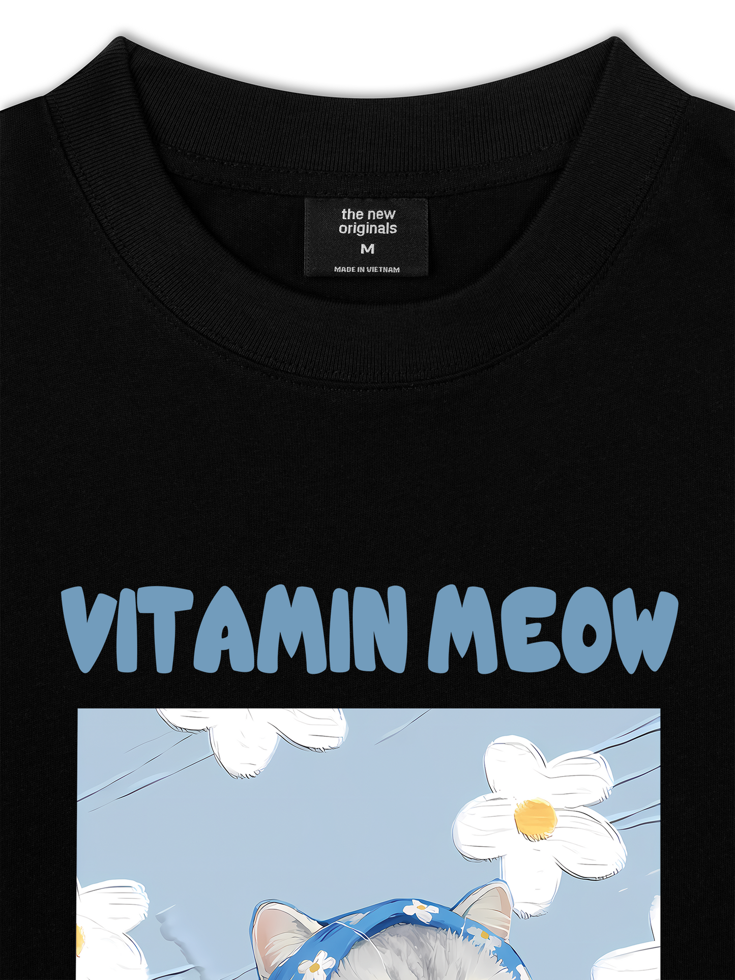 Áo Thun Relaxed Fit Flower With Meow