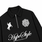 Áo Sweater Polo Nỉ Hai Da Black And White Hype Style