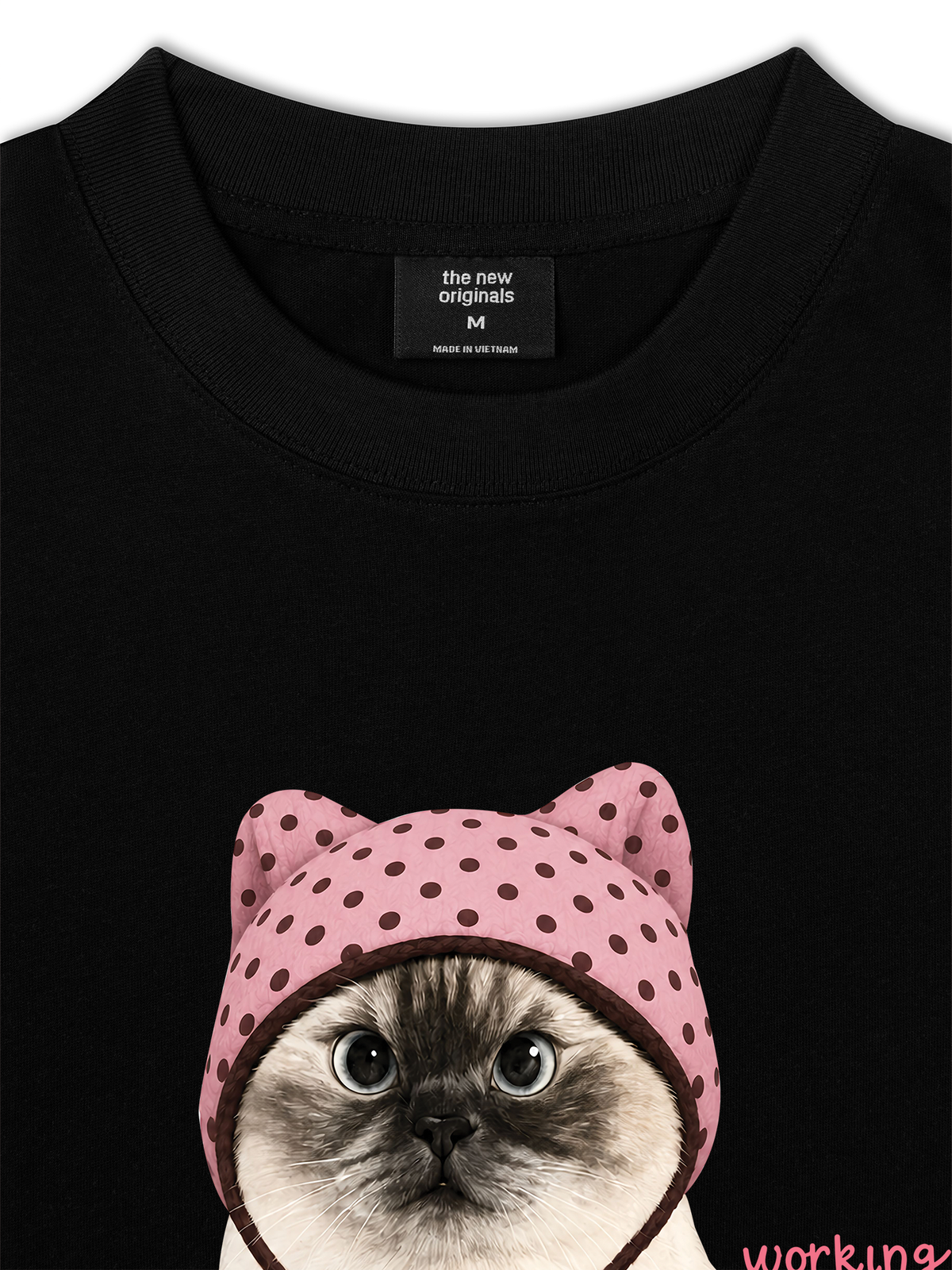 Áo Thun Relaxed Fit Working O'ttreats Pink Meow