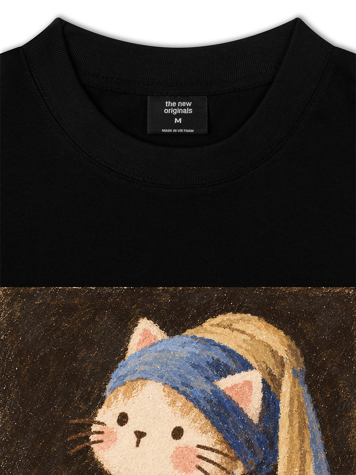 Áo Thun Relaxed Fit Cat with a Pearl Earring