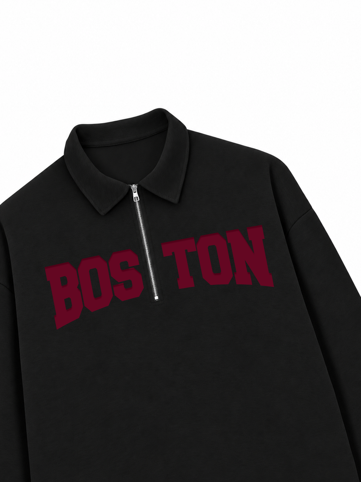 Áo Sweater Polo Nỉ Hai Da Boston Burgundy
