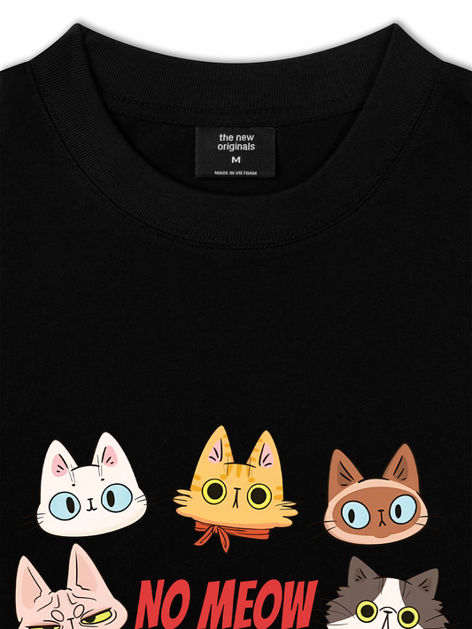 Áo Thun Relaxed Fit Animal Mood No Meow No Life