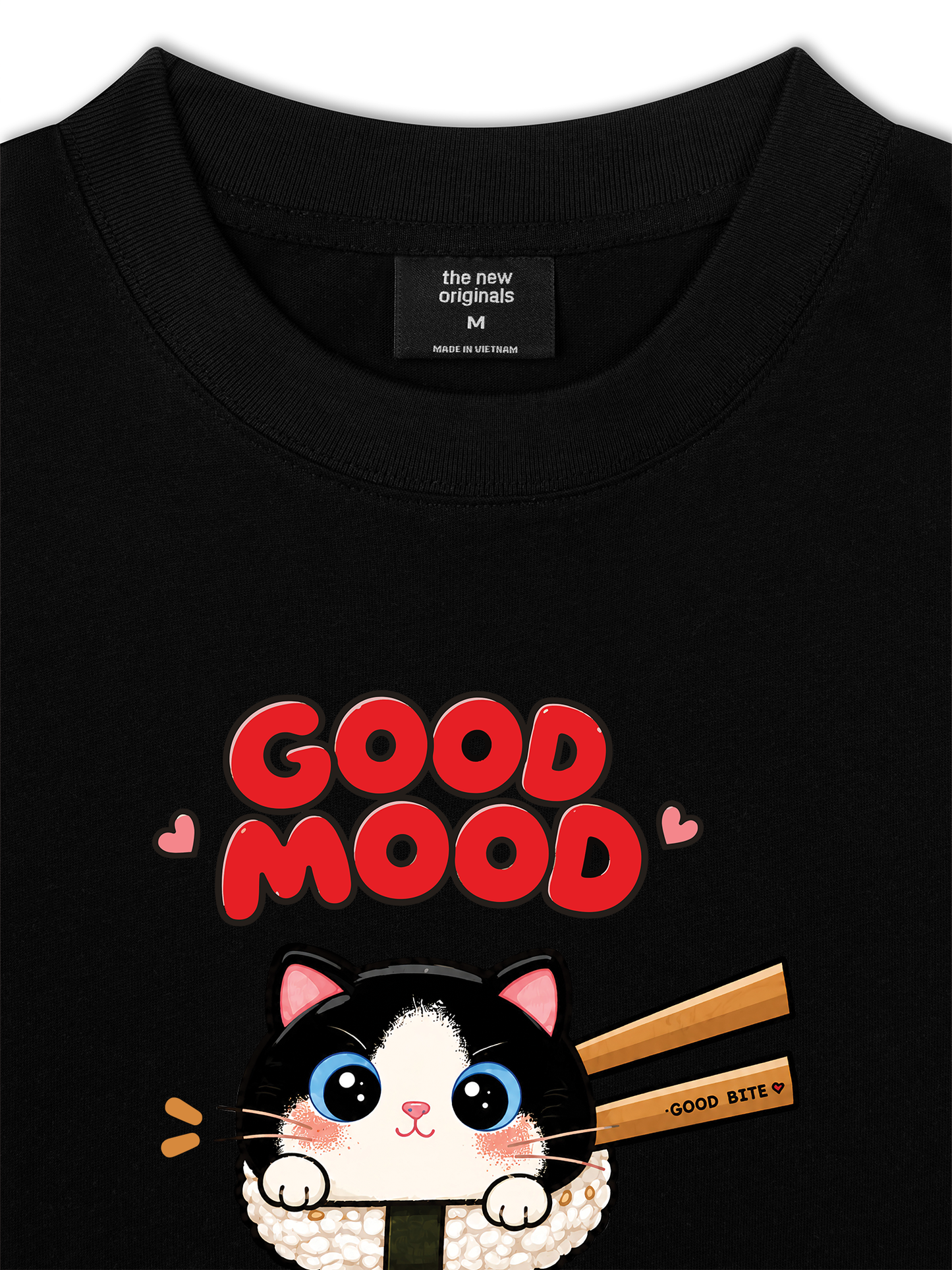 Áo Thun Relaxed Fit Good Mood Sushi Cat