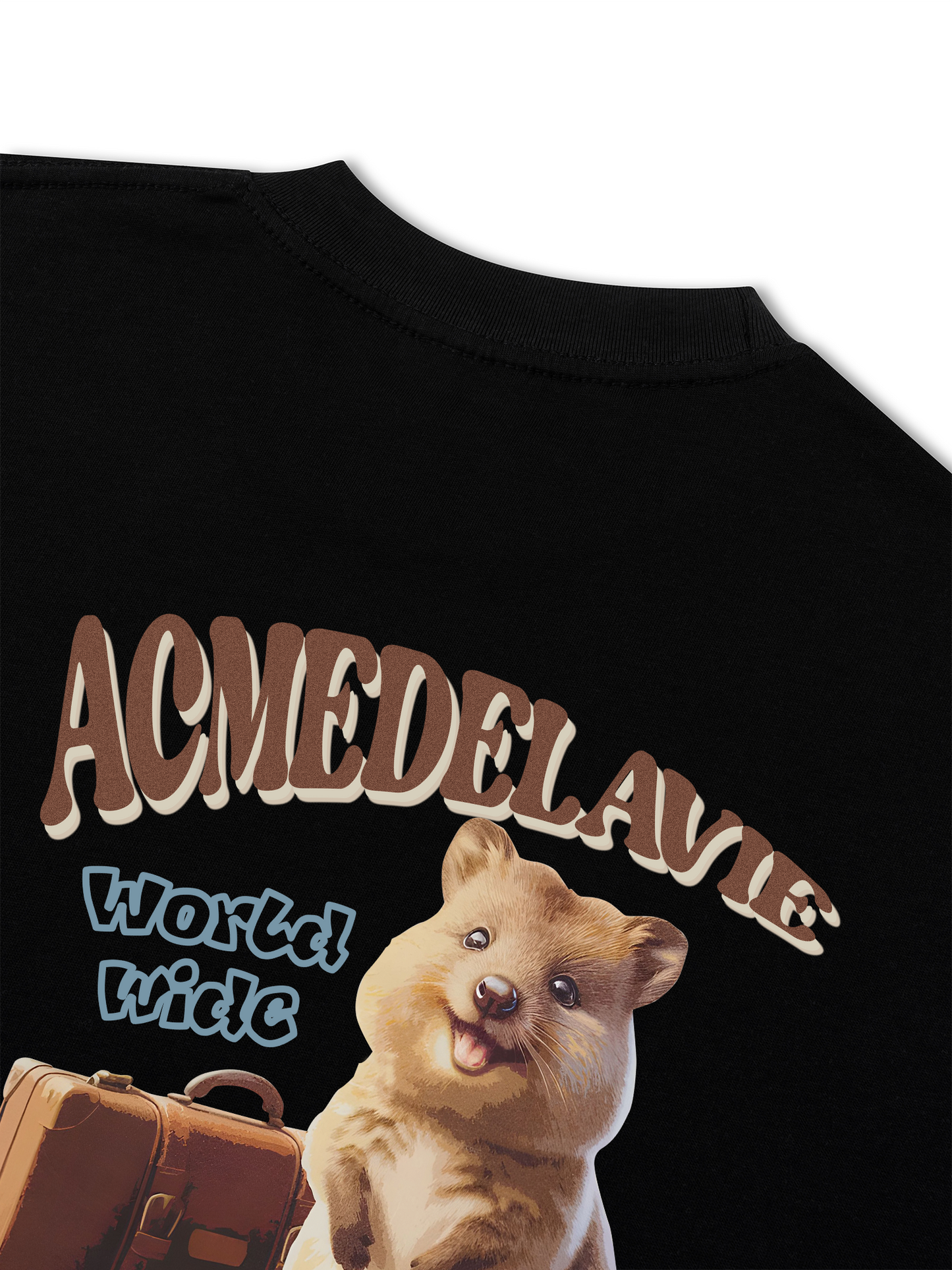 Áo Thun Relaxed Fit World Wide Travel Quokka Artwork