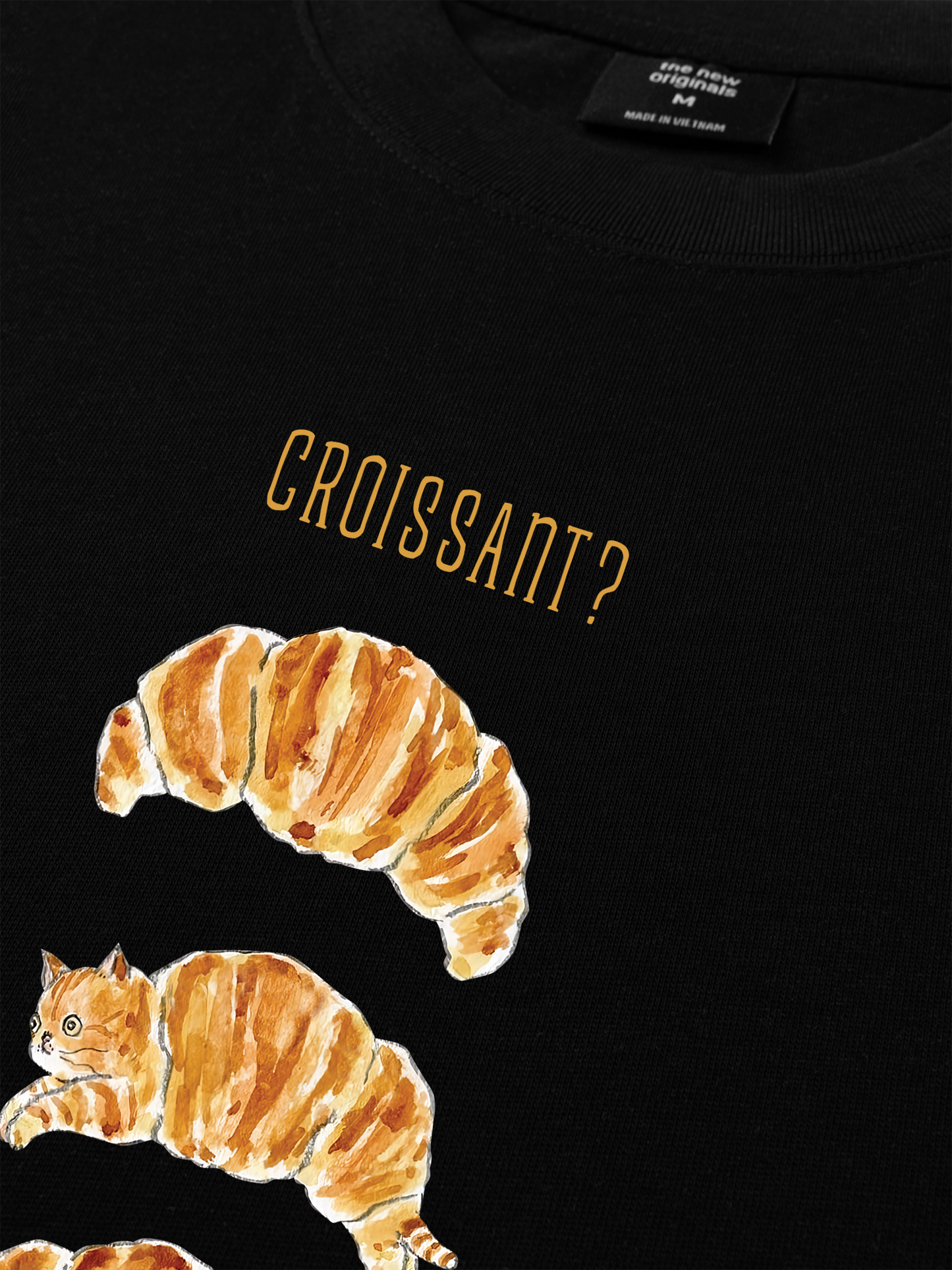 Áo Thun Relaxed Fit Croissant Cat