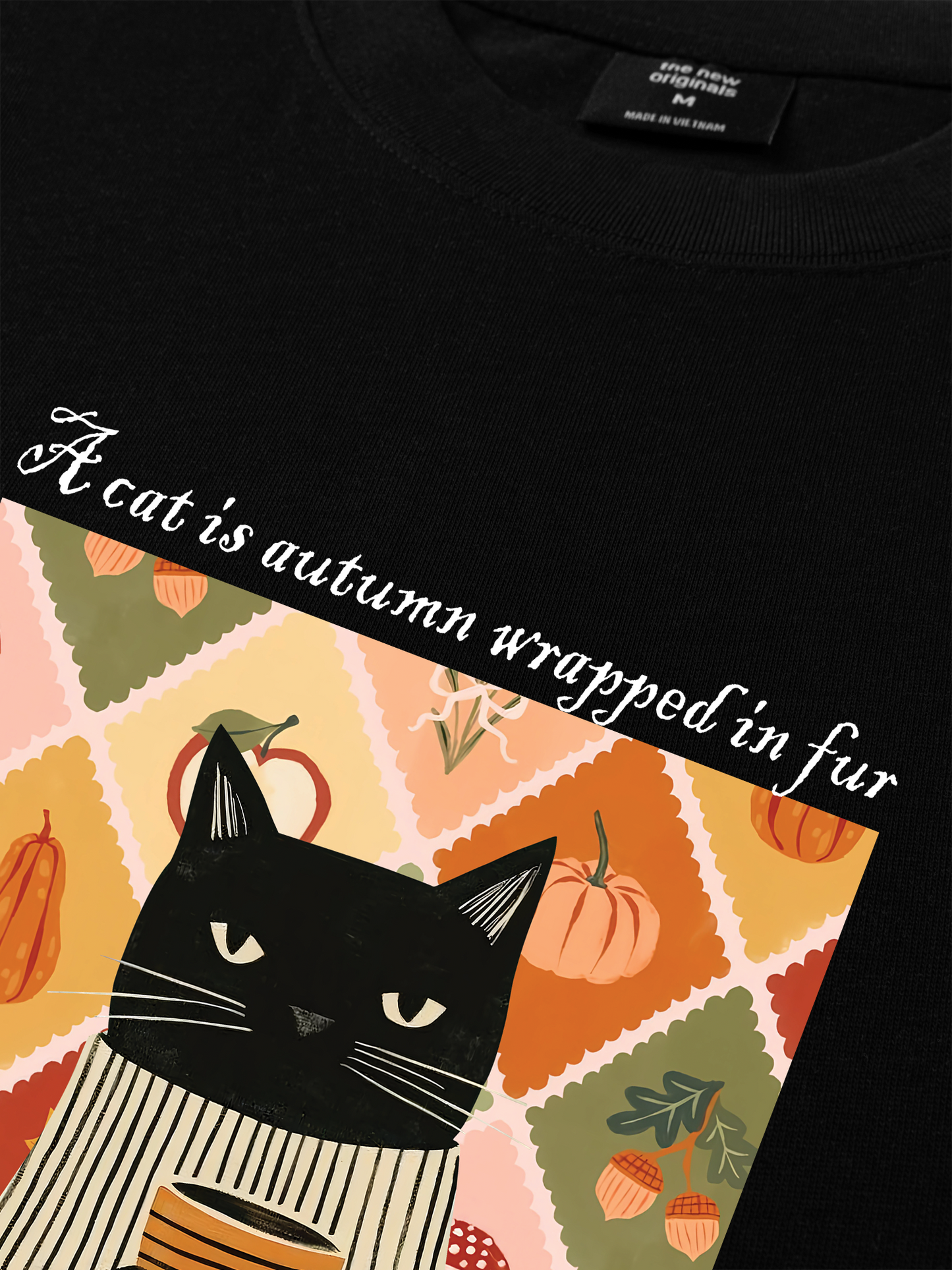 Áo Thun Relaxed Fit Autumn Vibes A Cat
