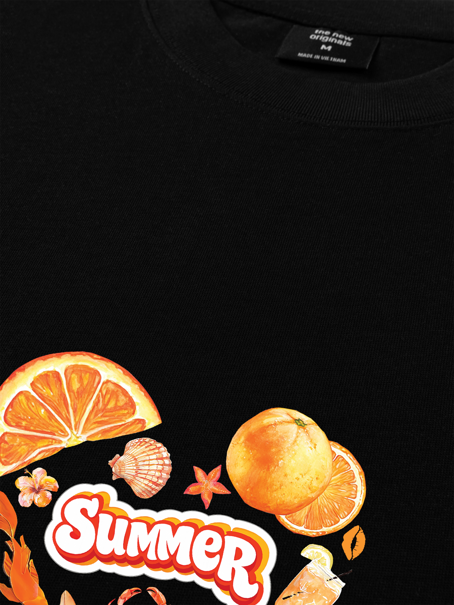 Áo Thun Relaxed Fit Summer Vibes Heart Orange Summer