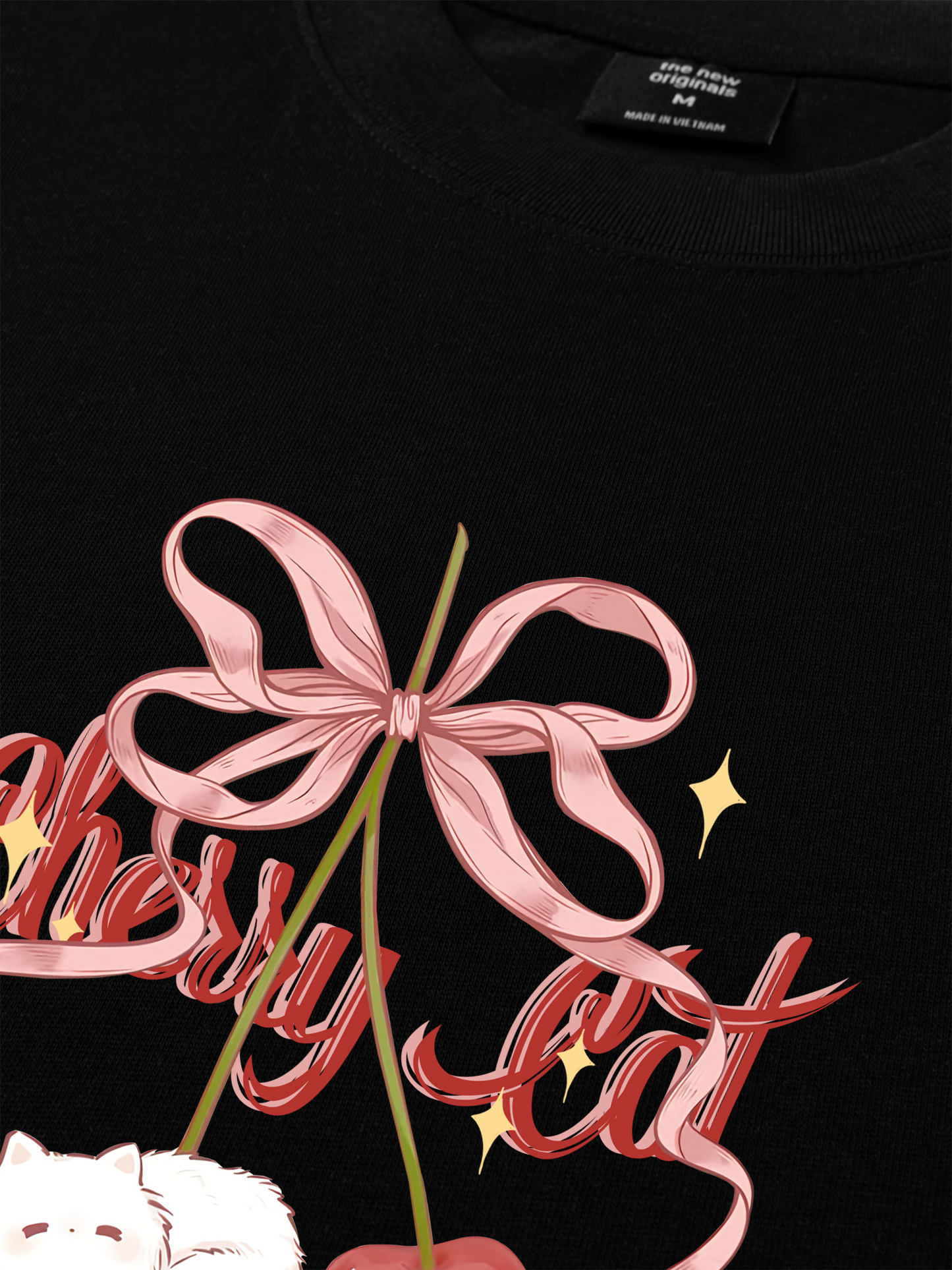 Áo Thun Relaxed Fit Daily Cuties Cherry Cat