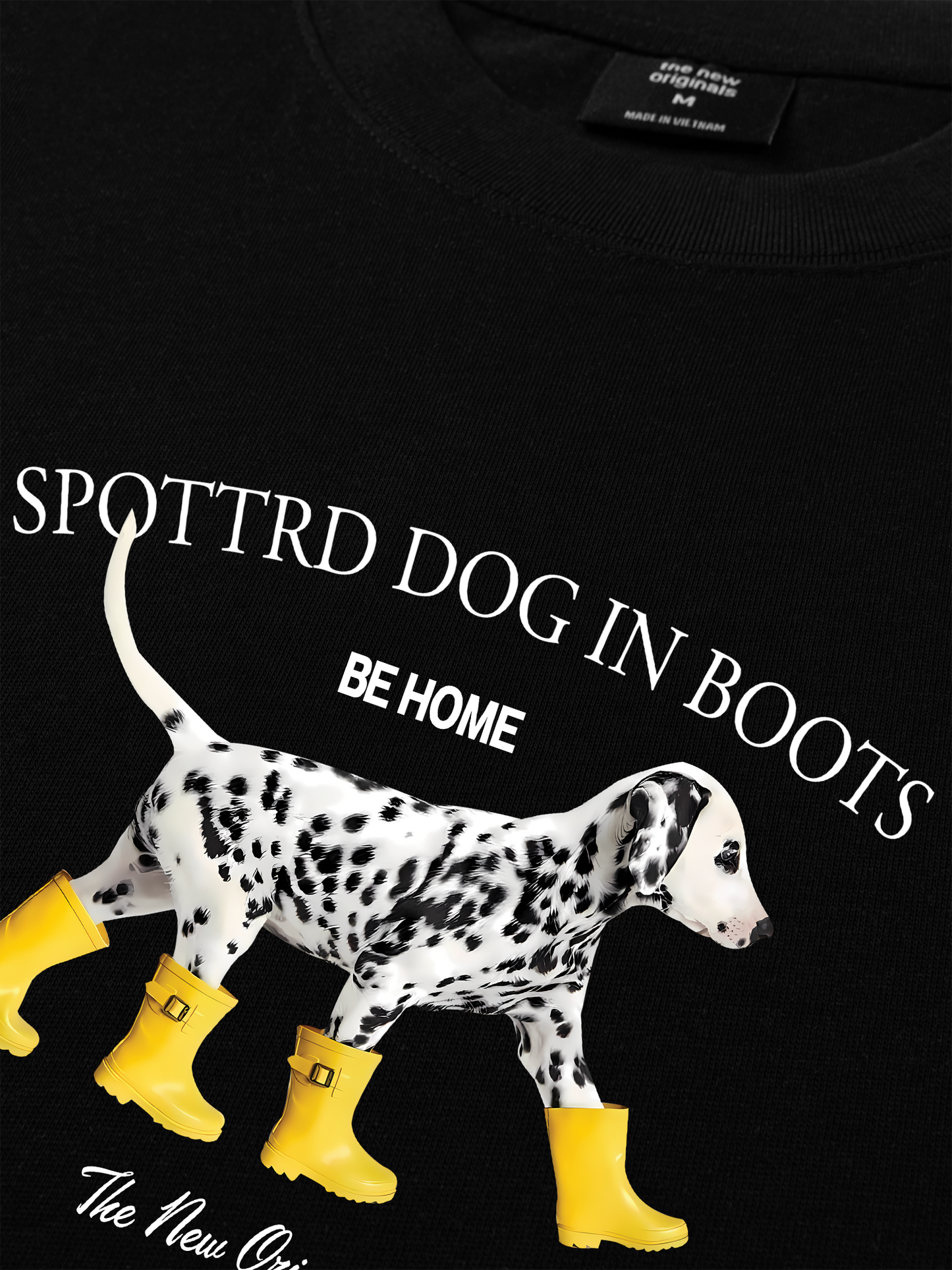 Áo Thun Relaxed Fit Animal Cute Puppy Yellow Boots