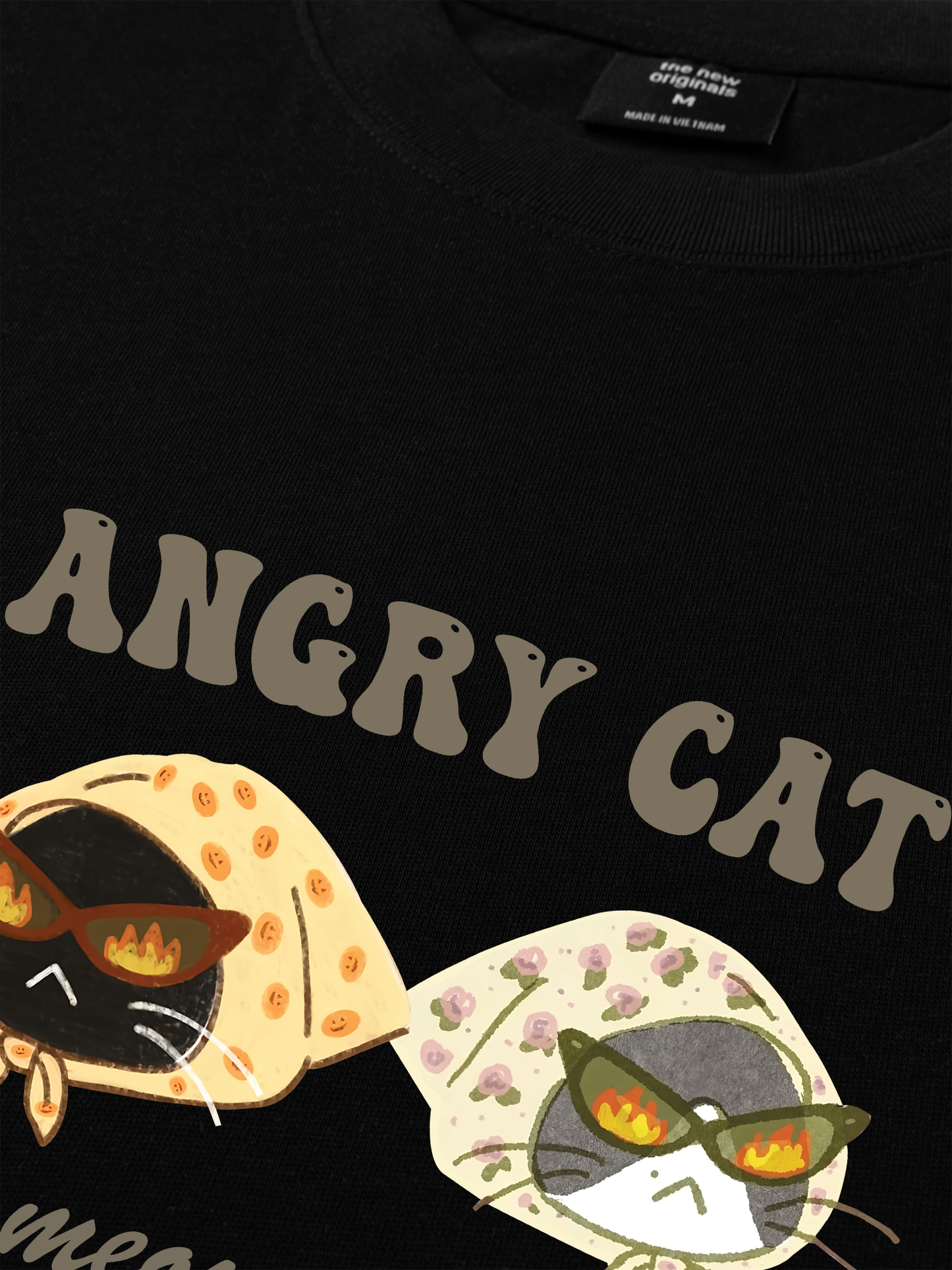 Áo Thun Relaxed Fit Angry Cat