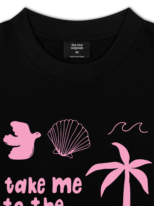 Áo Thun Relaxed Fit Take Me To The Beach Pink