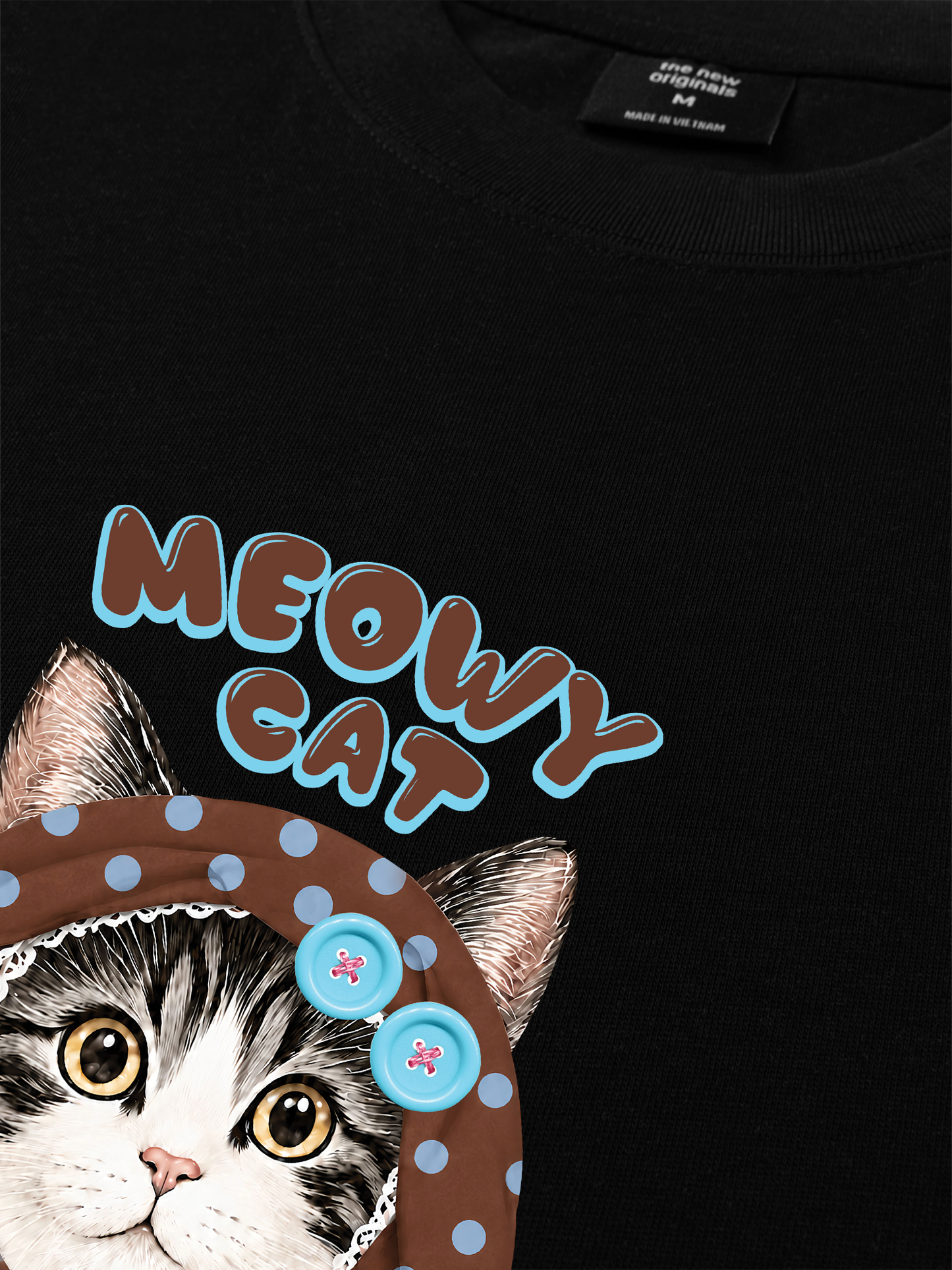 Áo Thun Relaxed Fit  Meowy Cat Brown