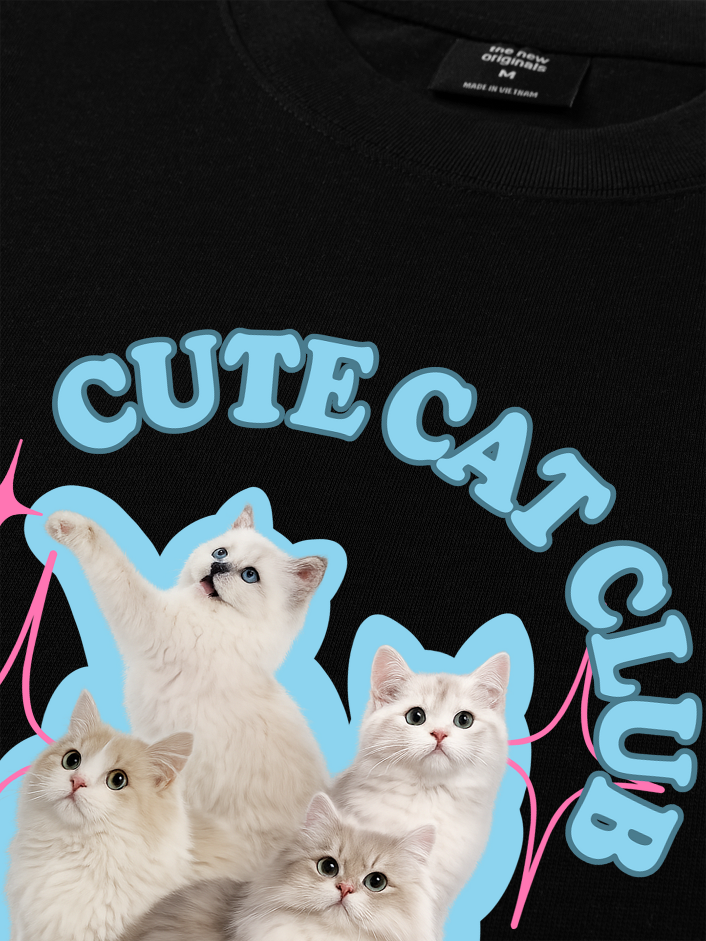 Áo Thun Relaxed Fit Daily Cuties Cute Cat Club