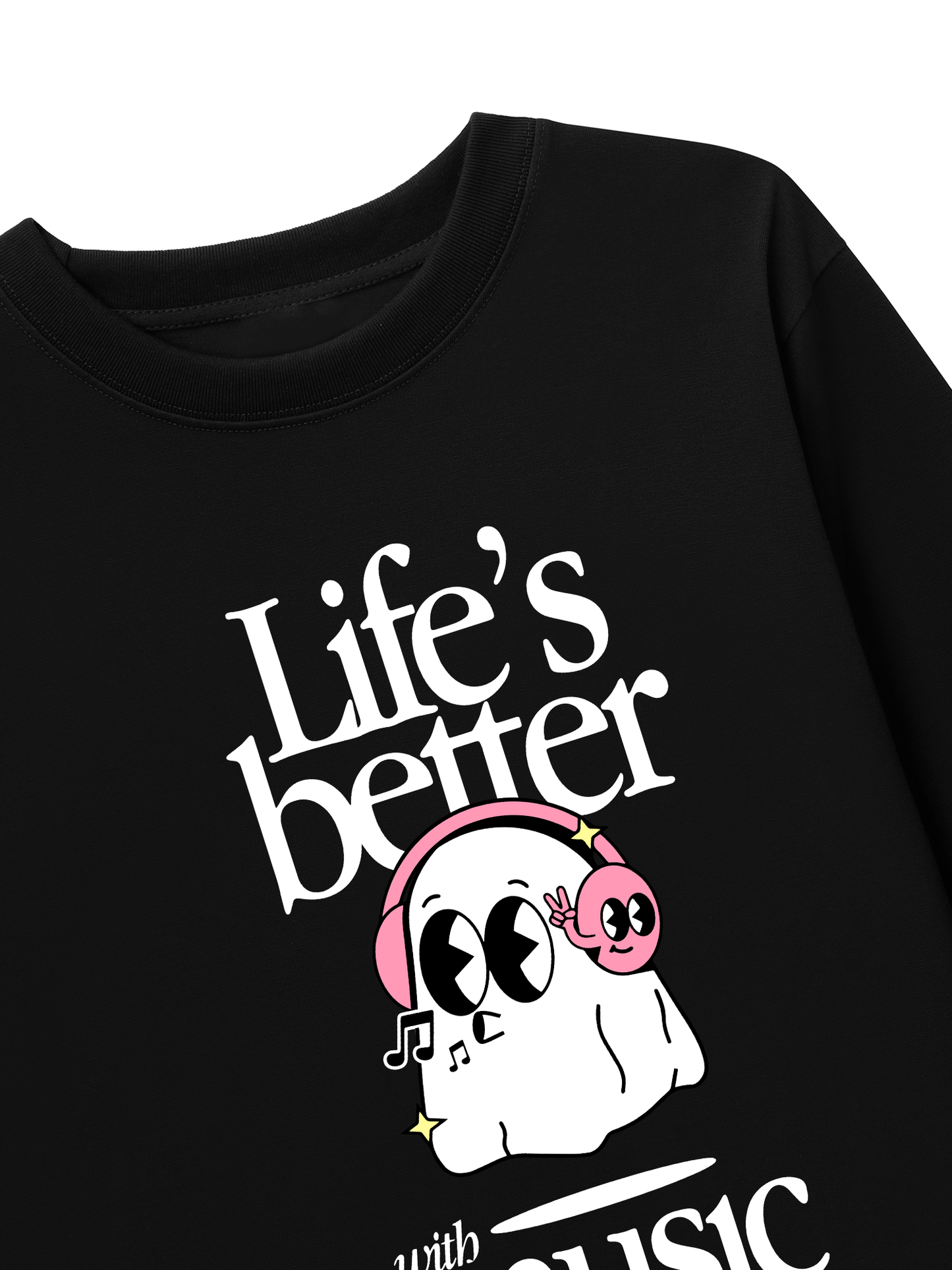 Áo Thun Dài Tay Life_s Better With Music