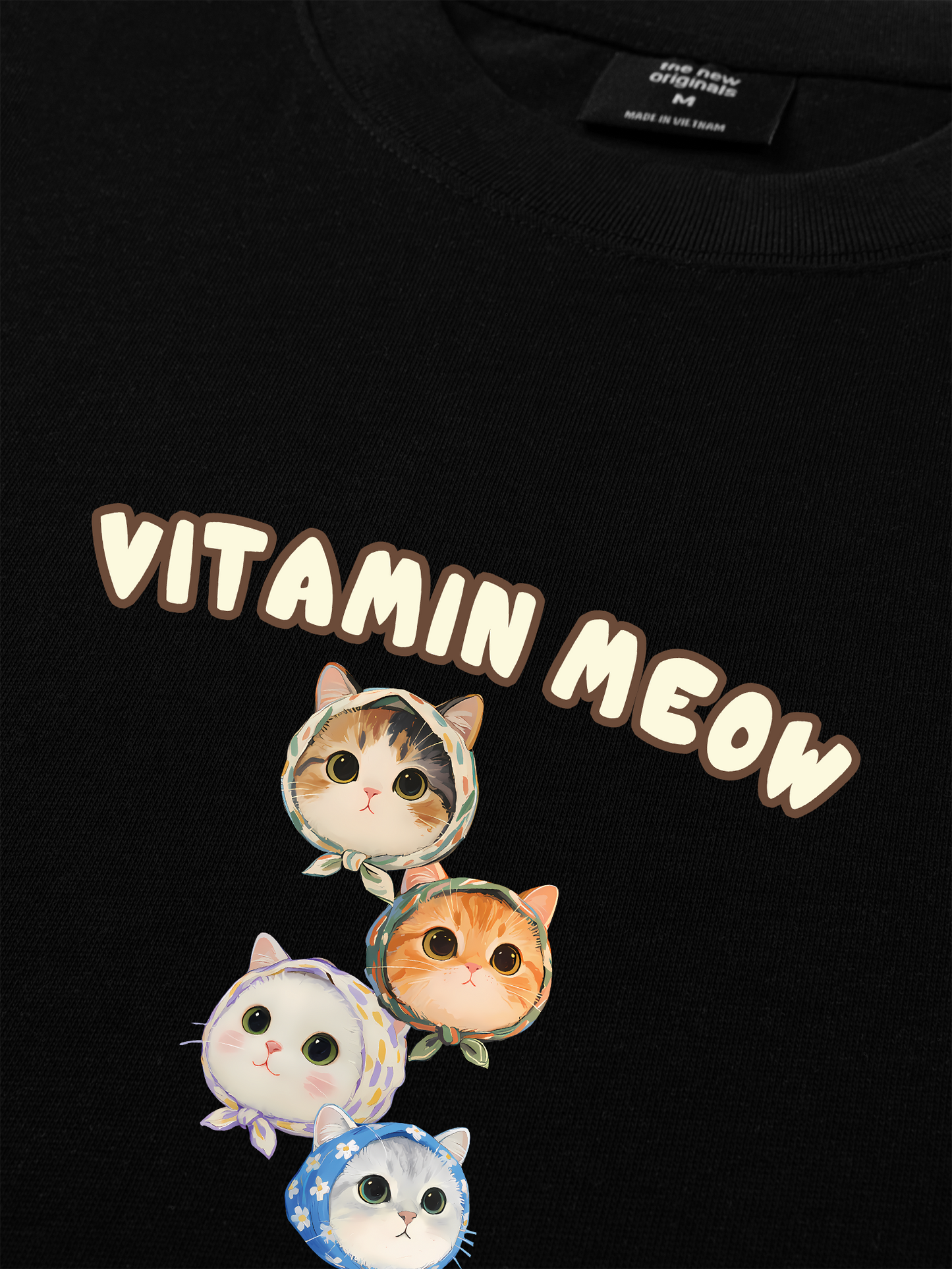 Áo Thun Relaxed Fit Four Cat Vitamin Meow