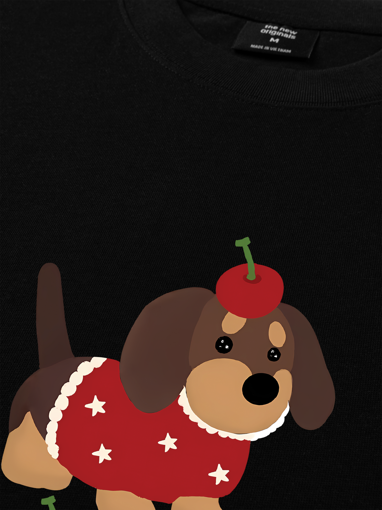 Áo Thun Relaxed Fit Animal Cute Puppy With Cherry