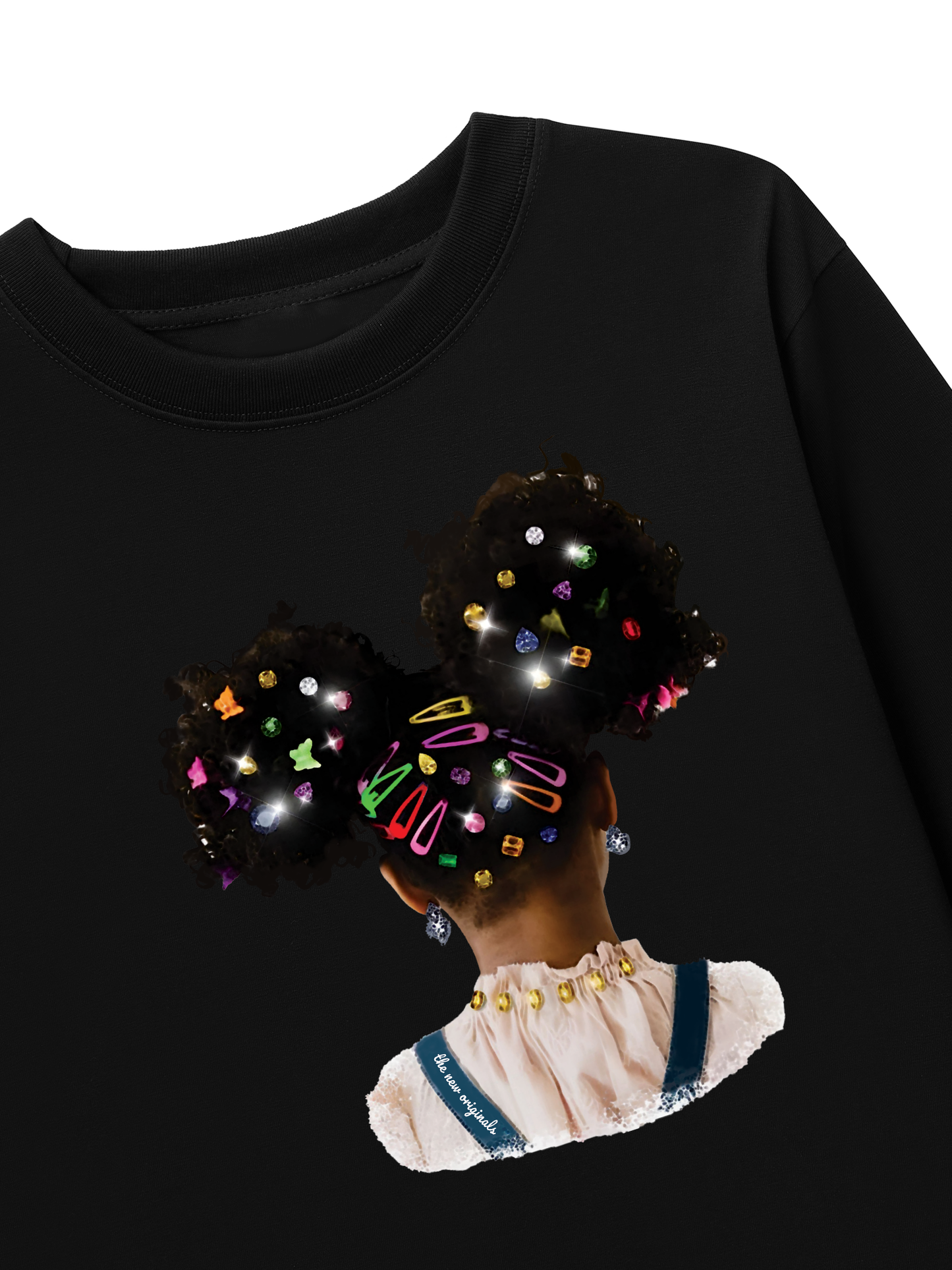 Áo Thun Dài Tay Colorful Diamond Hairpin Afro Girl