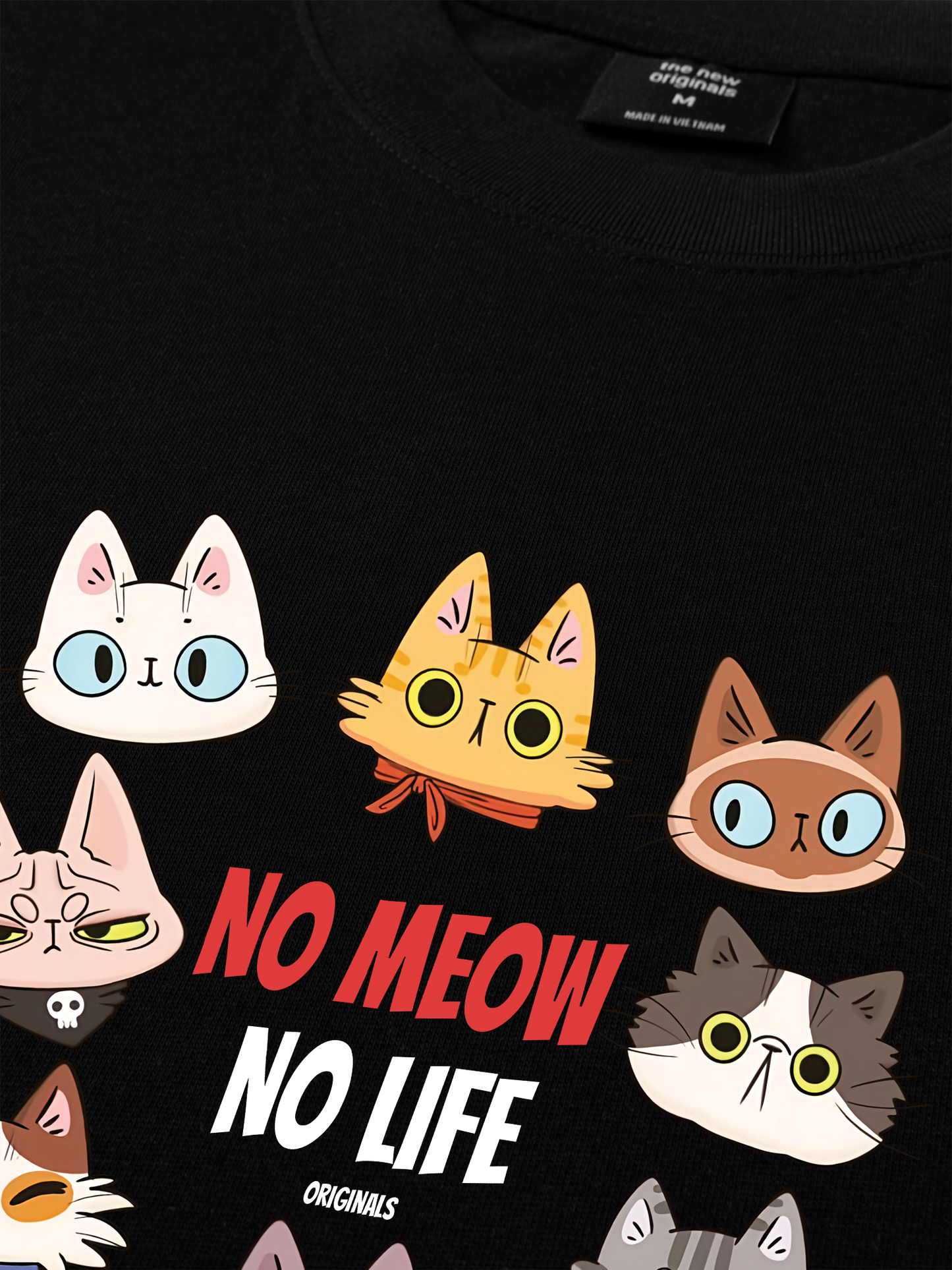 Áo Thun Relaxed Fit Animal Mood No Meow No Life