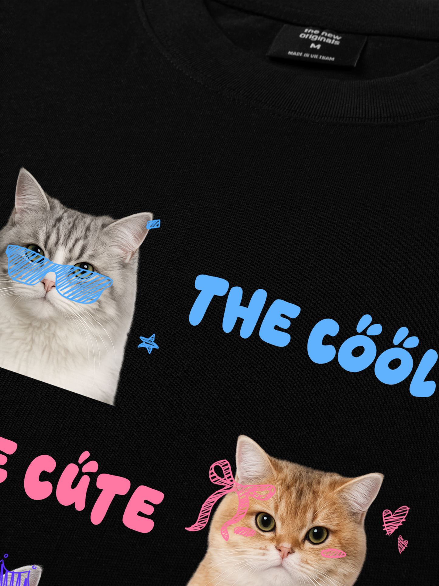 Áo Thun Relaxed Fit Daily Cuties Trio Cat