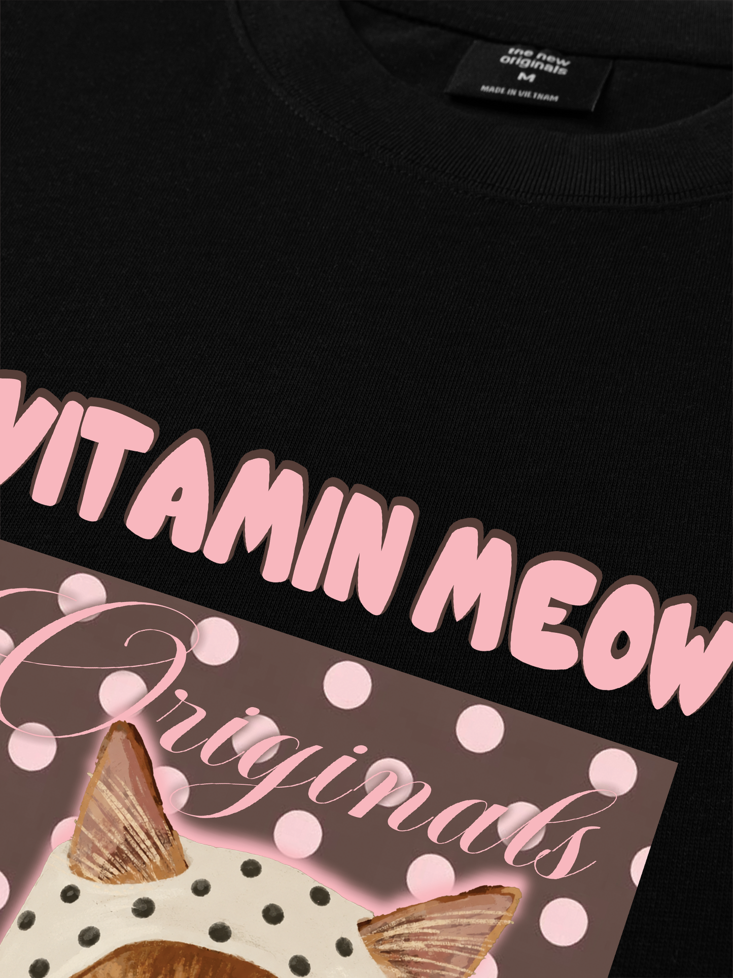 Áo Thun Relaxed Fit  Pink Dotty Vitamin Meow