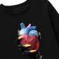 Áo Thun Dài Tay Handheld Colorful Rhinestone Art Heart