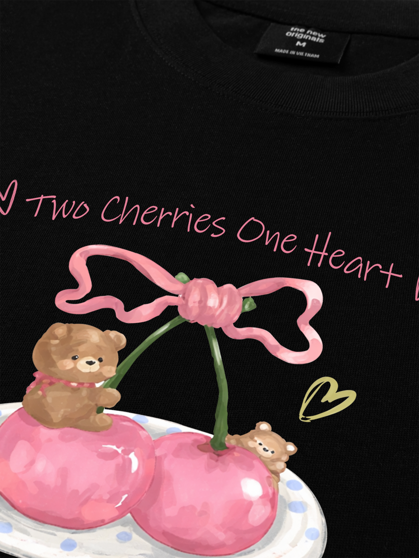 Áo Thun Relaxed Fit Daily Cuties Two Cherries One Heart