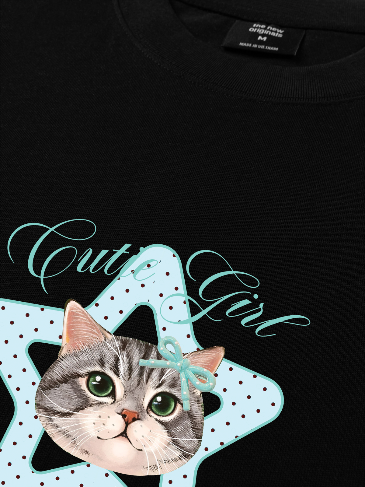 Áo Thun Relaxed Fit Cutie Girl Blue Tiffany