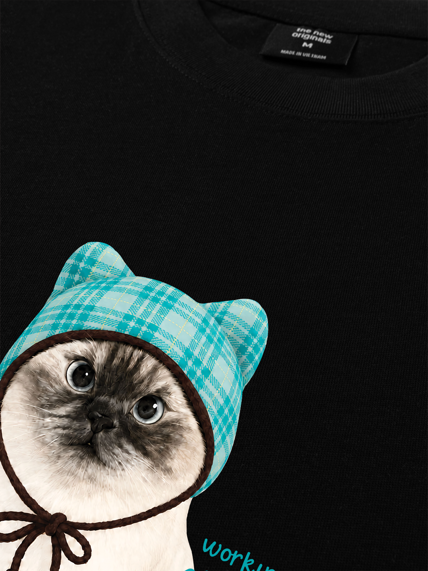 Áo Thun Relaxed Fit Working O'ttreats Blue Tiffany Meow