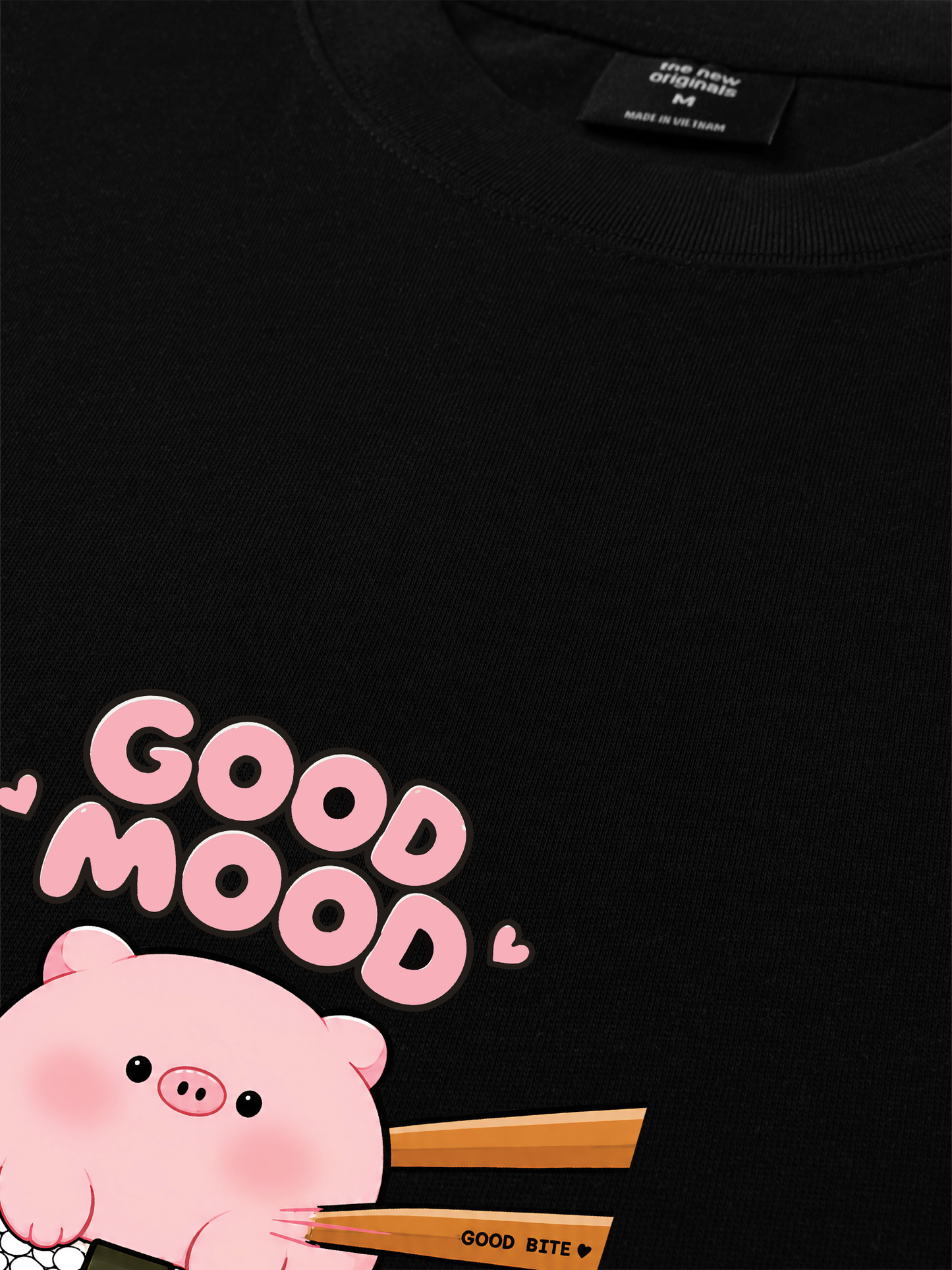Áo Thun Relaxed Fit Good Mood Sushi Pig