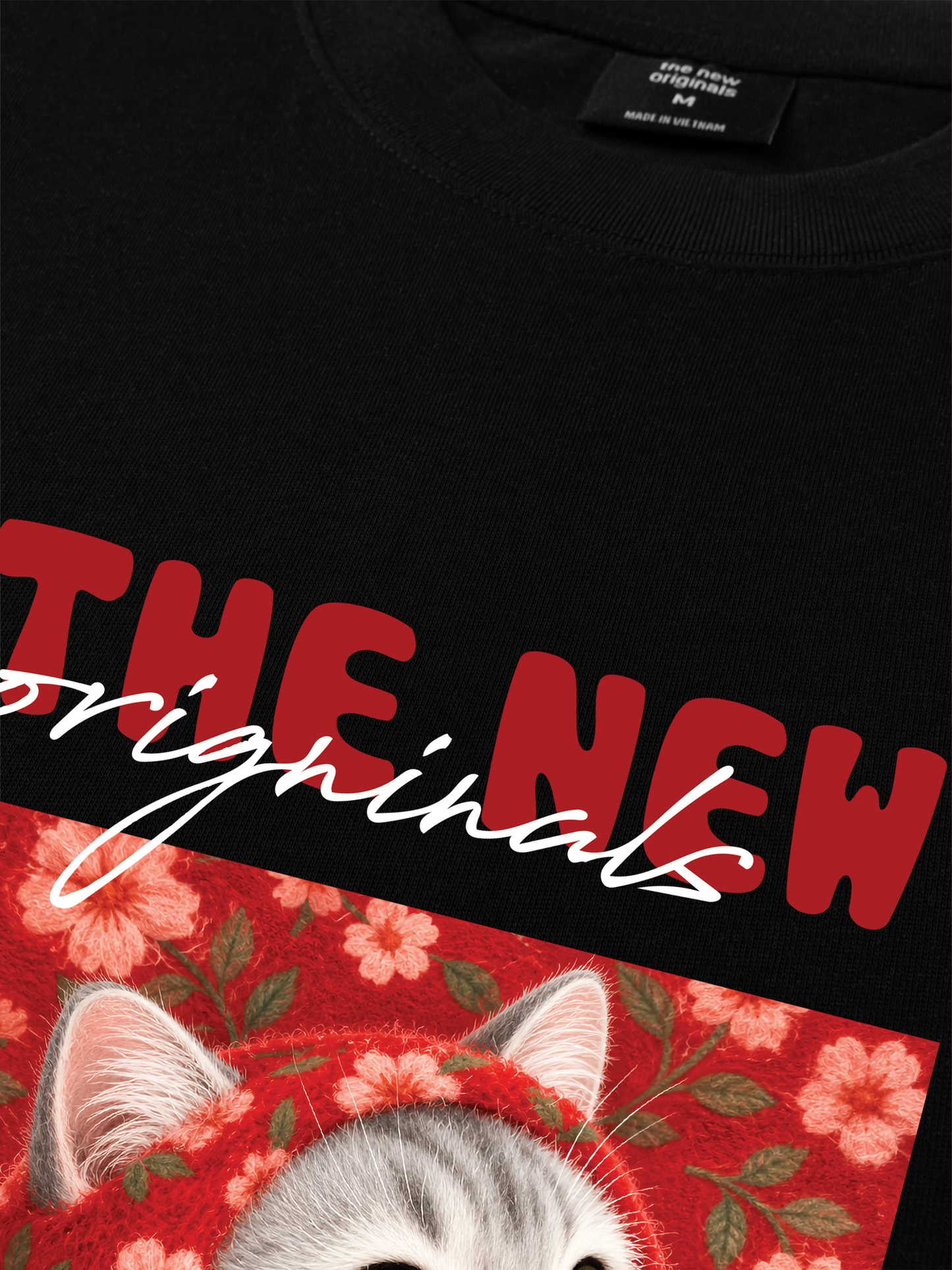 Áo Thun Relaxed Fit Red Daisy Daydream Meow