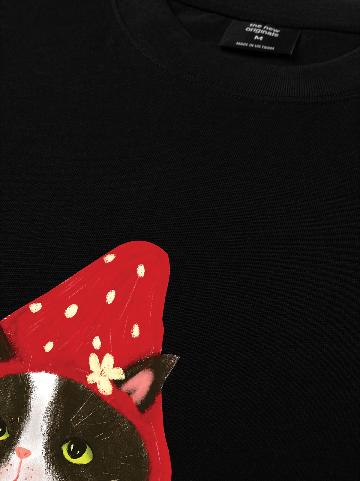 Áo Thun Relaxed Fit Strawberry Meow Kitten Day