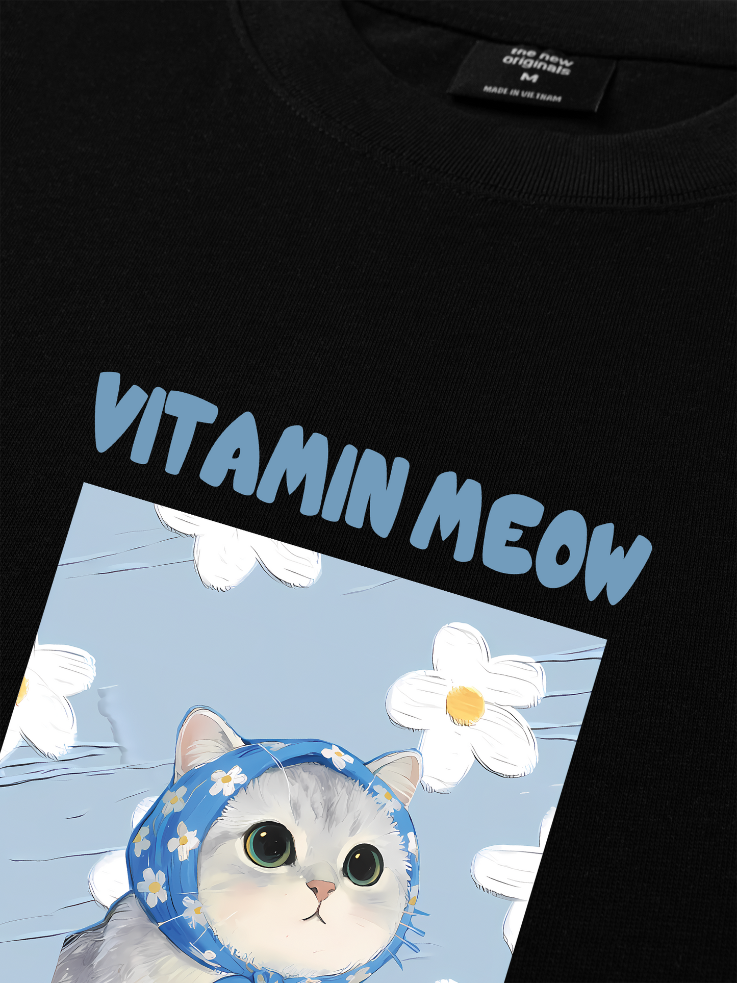 Áo Thun Relaxed Fit Flower With Meow