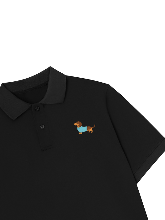 Áo Polo Nữ/ Áo Polo Relaxed Fit Blue Tiffany Dachshund