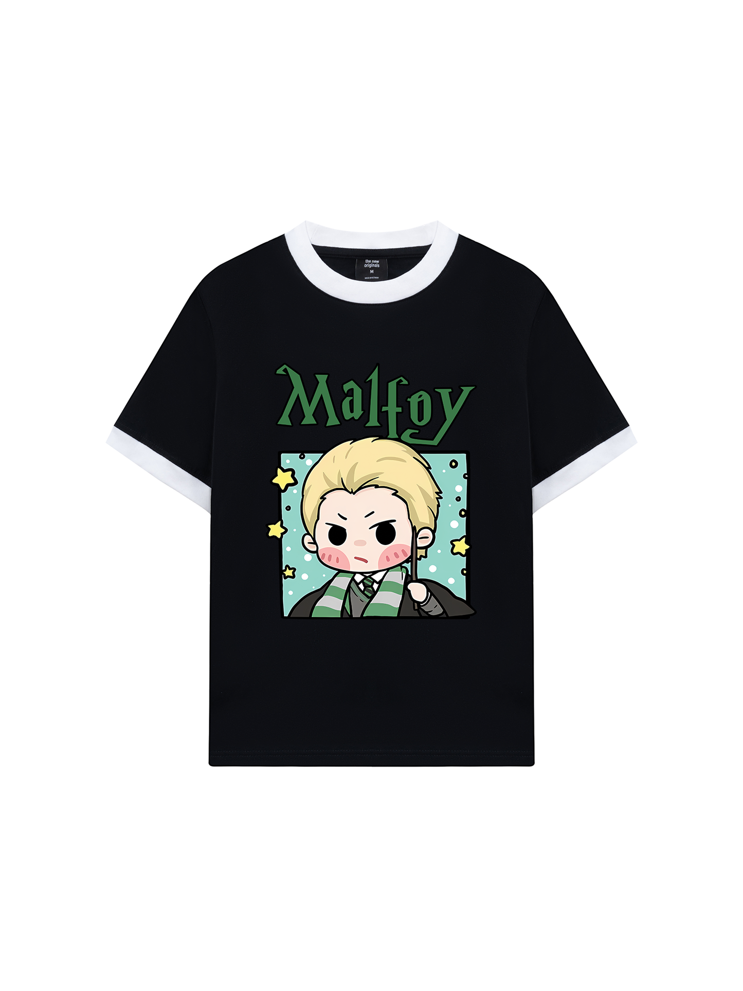 Áo Thun Ringer Relaxed Fit Harry Potter Malfoy Chibi