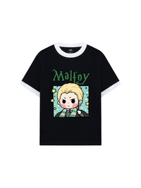Áo Thun Ringer Relaxed Fit Harry Potter Malfoy Chibi