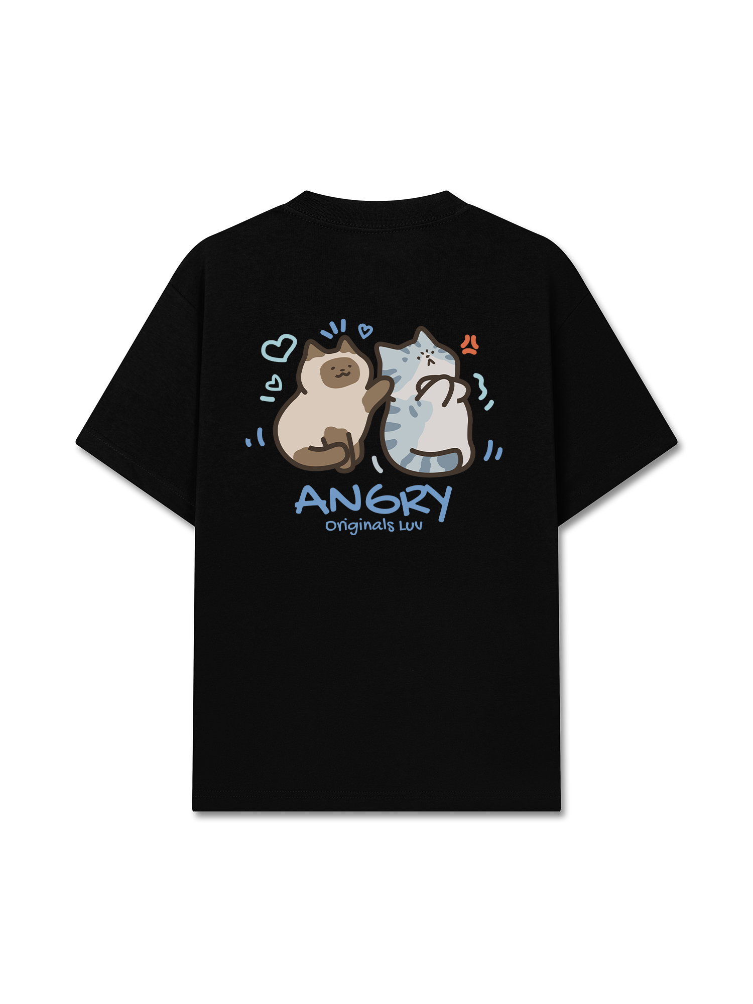 Áo Thun Relaxed Fit Angry Luv Cat Couple