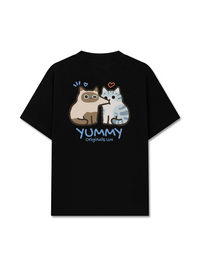 Áo Thun Relaxed Fit Yummy Luv Cat Couple
