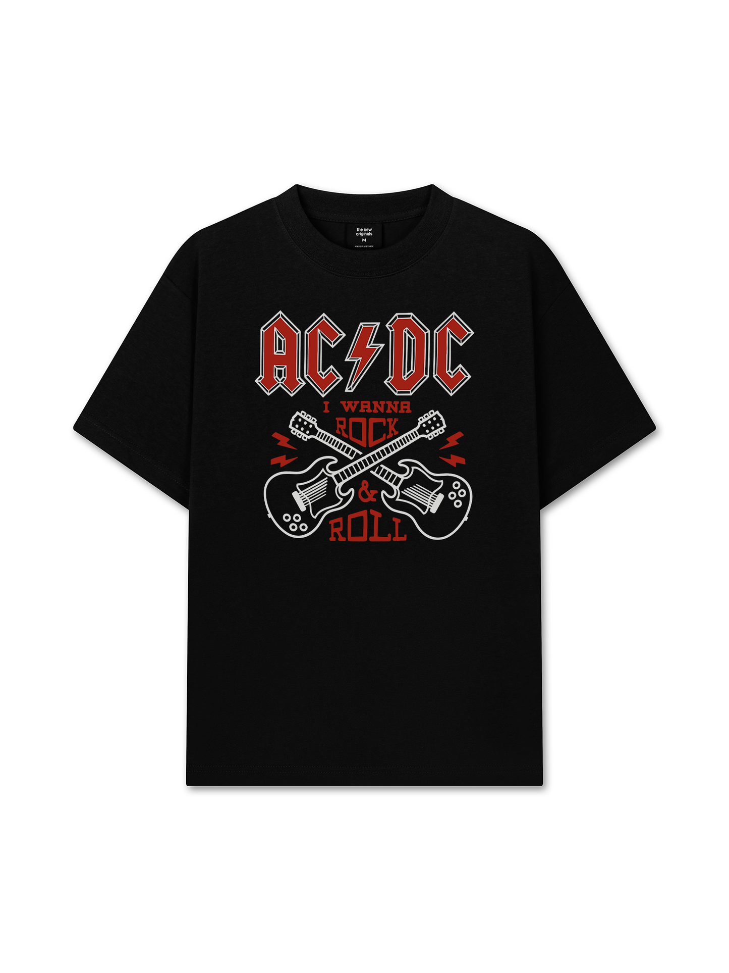 Áo Thun Relaxed Fit Music Rock AC DC I Wanna Rock & Roll