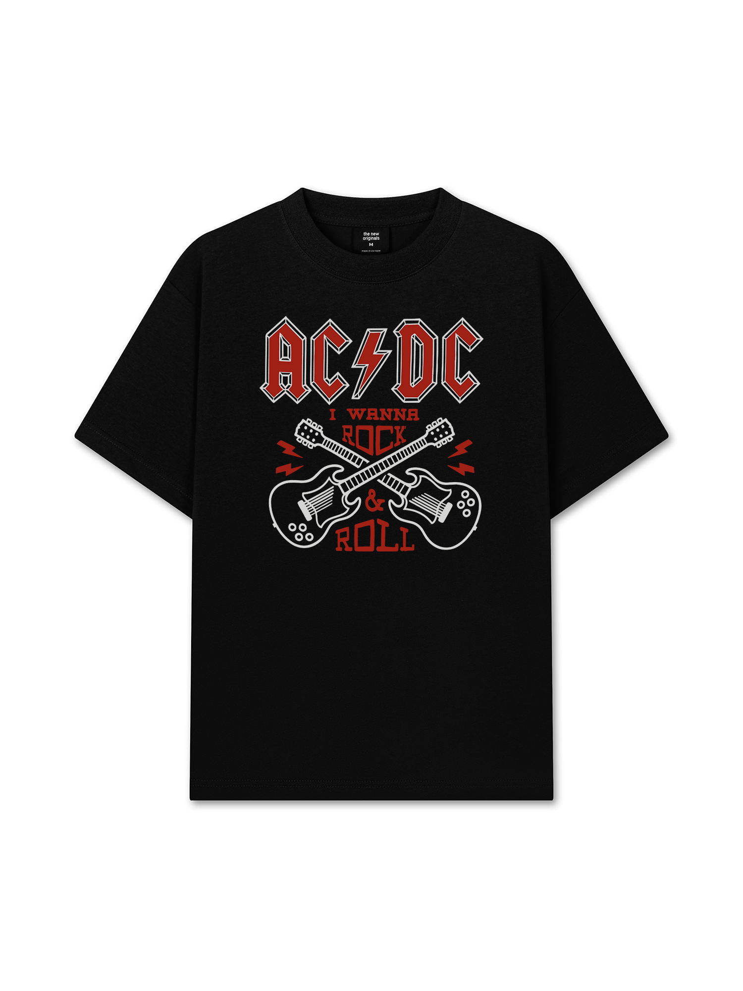 Áo Thun Relaxed Fit Music Rock AC DC I Wanna Rock & Roll