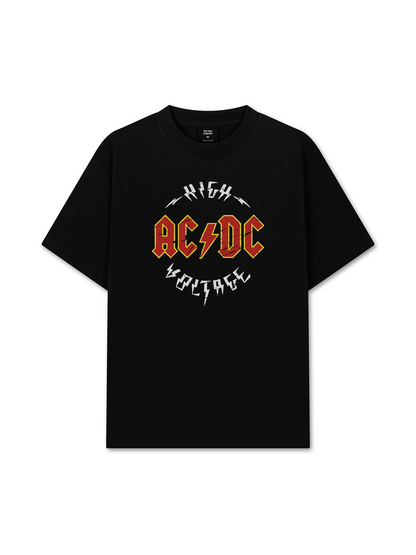 Áo Thun Relaxed Fit Music Rock AC DC High Voltage
